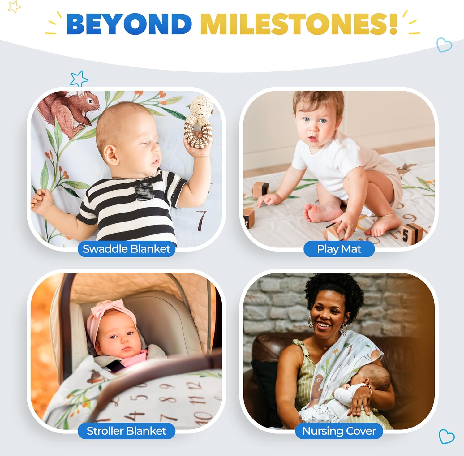 Detalle 1 de Baby Milestone Blanket โ Soft Woodland Photo Blanket for Baby ๐ถ