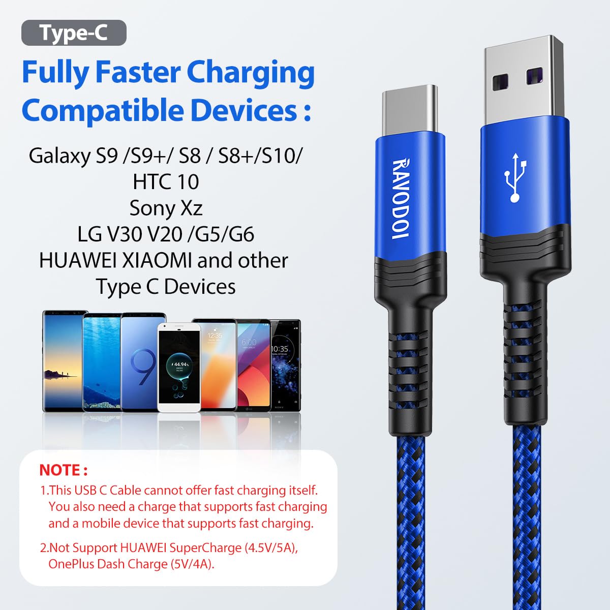 Thumbnail 6 de RAVODOI USB C charger cable 3A 3 pack