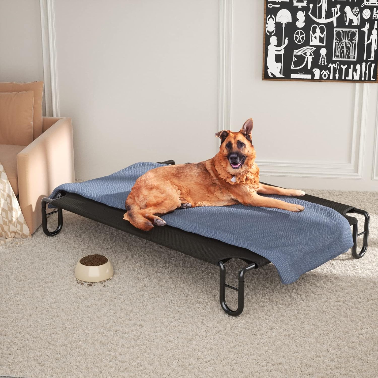 Detalle 2 de FAYDUDU raised dog bed for cooling comfort