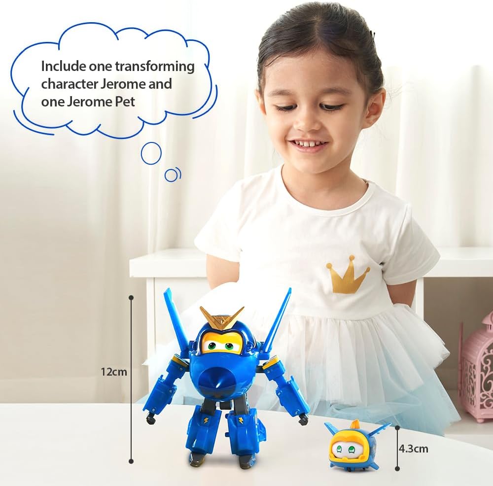 Detalle de Super Wings Transforming Flugzeug Jerome & Pet (ca. 12 cm) inkl. Haustier „Jerome Pet“ – verwandelnde Spiel-Figur