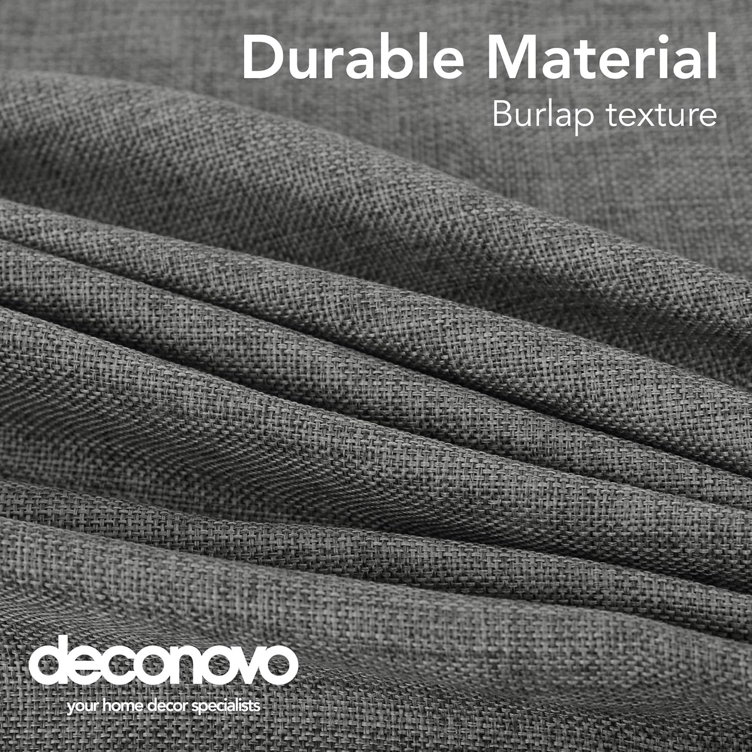 Thumbnail 4 de Deconovo Tovaglia Rettangolare in Finto Lino 132x229 cm Grigio Scuro – Elegante e Pratica per Tavolo Grande