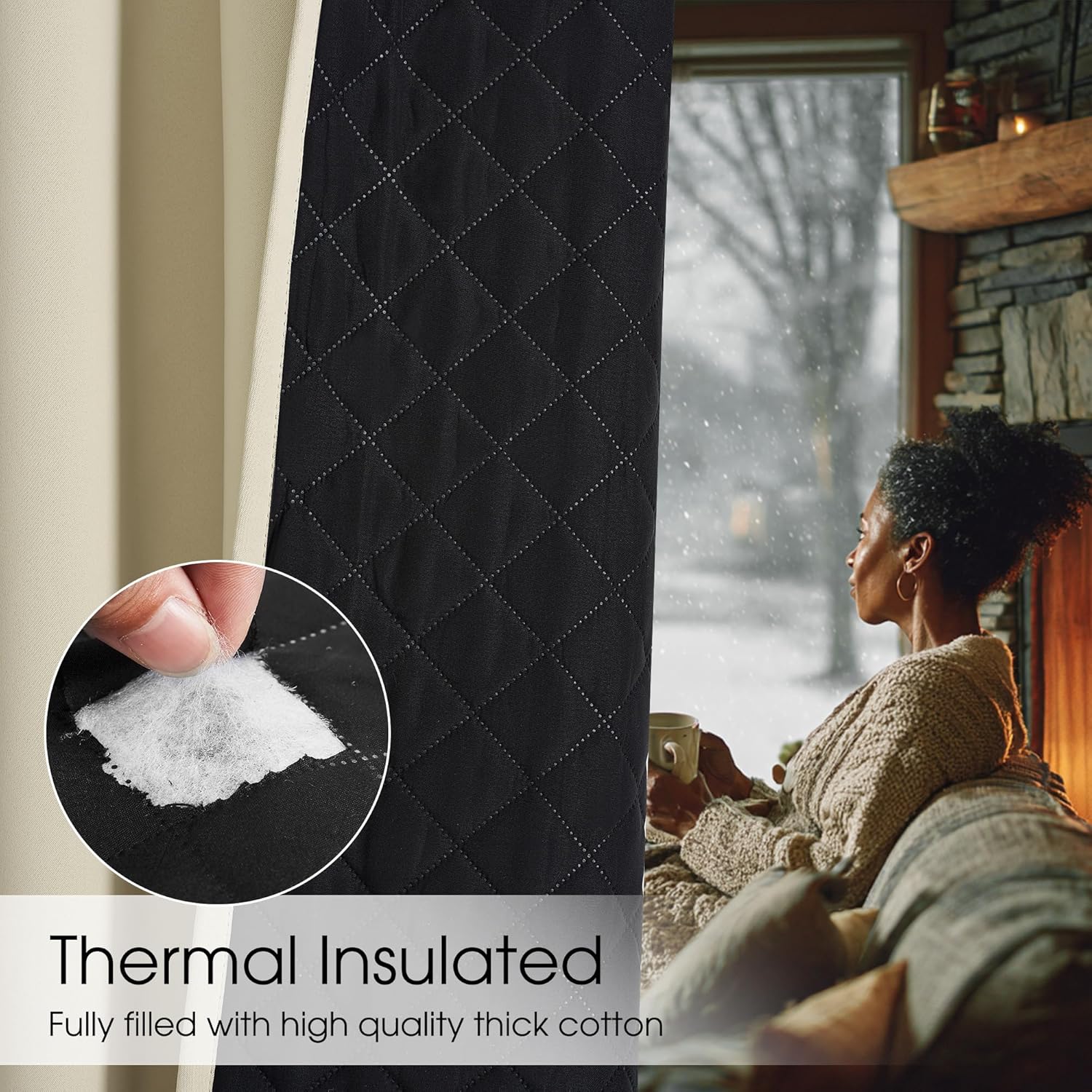 Thumbnail 2 de NICETOWN Outdoor Thermal Curtains (2 Panels, 52W x 84L) for Winter – Waterproof, Windproof, Fade-Resistant