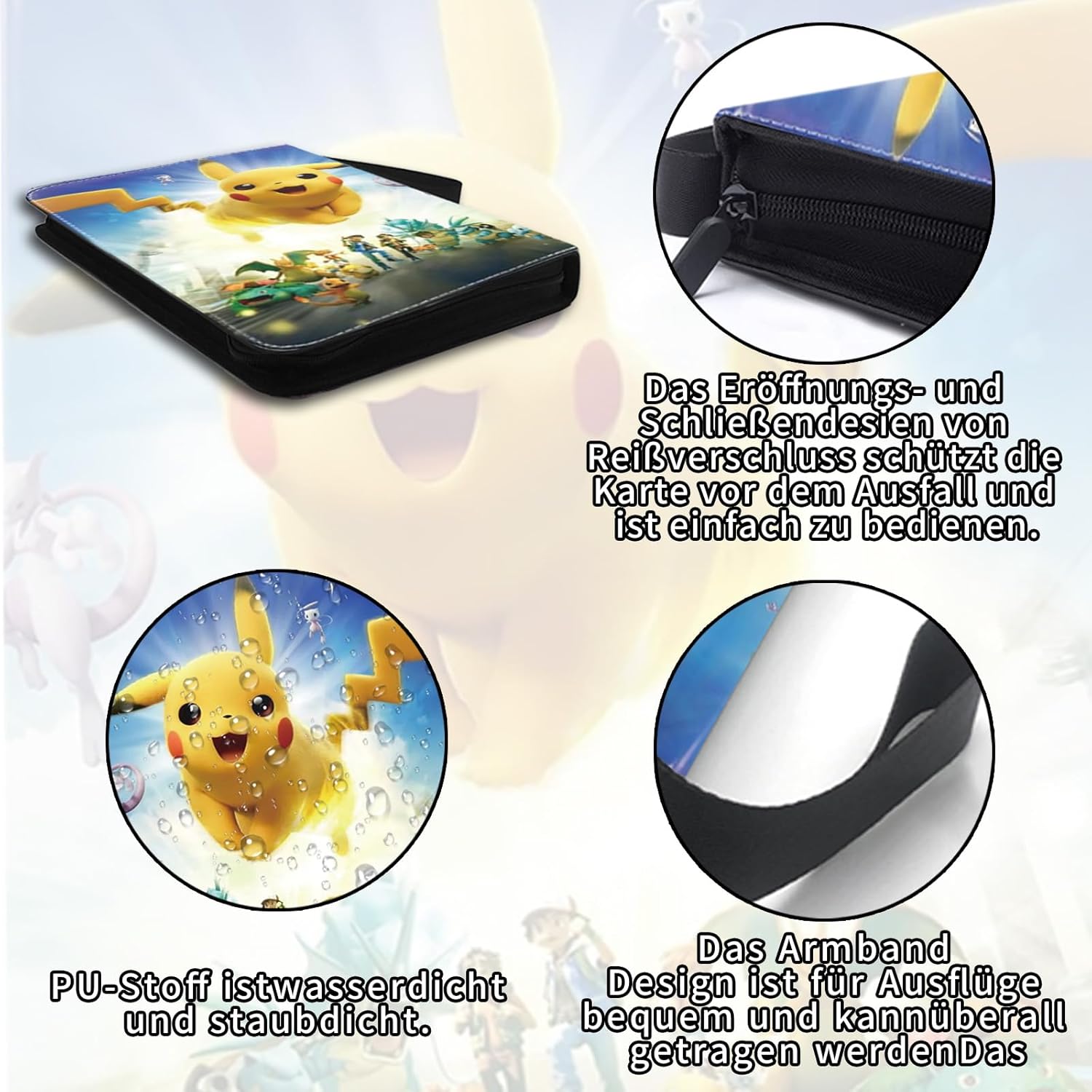 Detalle 2 de HazyZany Sammelkarten-Album mit 3-Ring-Design, wasserdichtem PU & 50 9-Pocket-Blättern (bis zu 900 Karten)