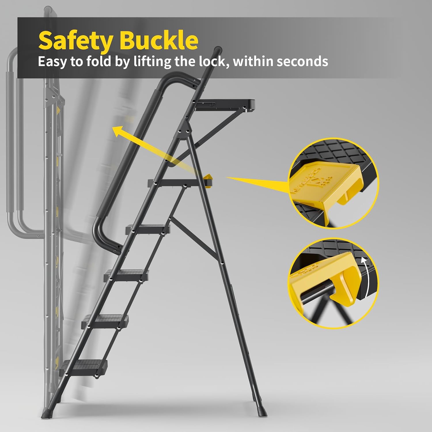 Detalle de KINGRACK 5 Step Ladder with Tool Tray 5-step 🪜