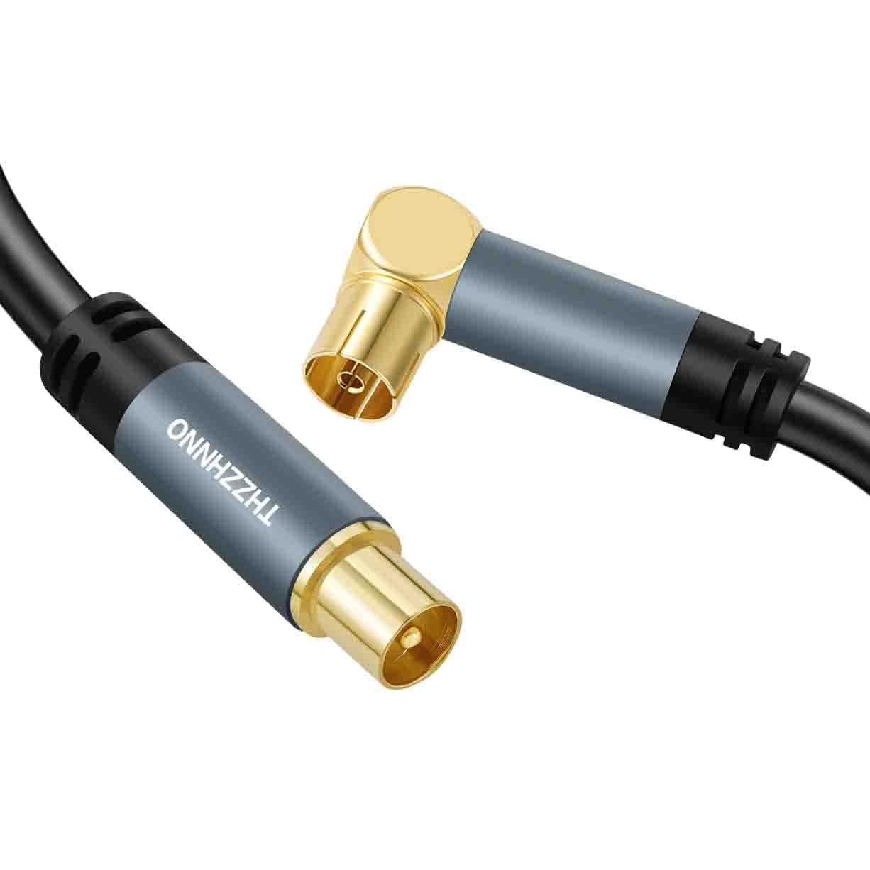 Thumbnail 6 de Thzzhnno 90° Winkel RG6 Koaxialkabel 7,5 m – vergoldete Stecker, HDTV-Kompatibilität