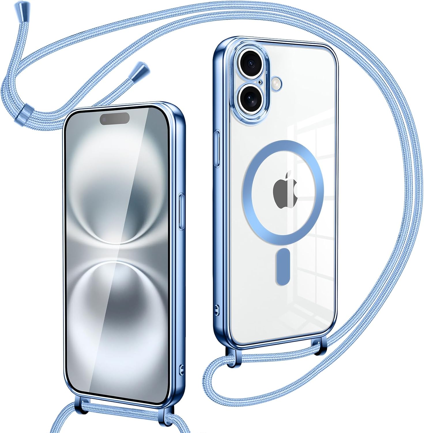 Detalle de Oelrstfe Cover magnetica trasparente con cordino per iPhone 17: protezione, stile e ricarica senza fili