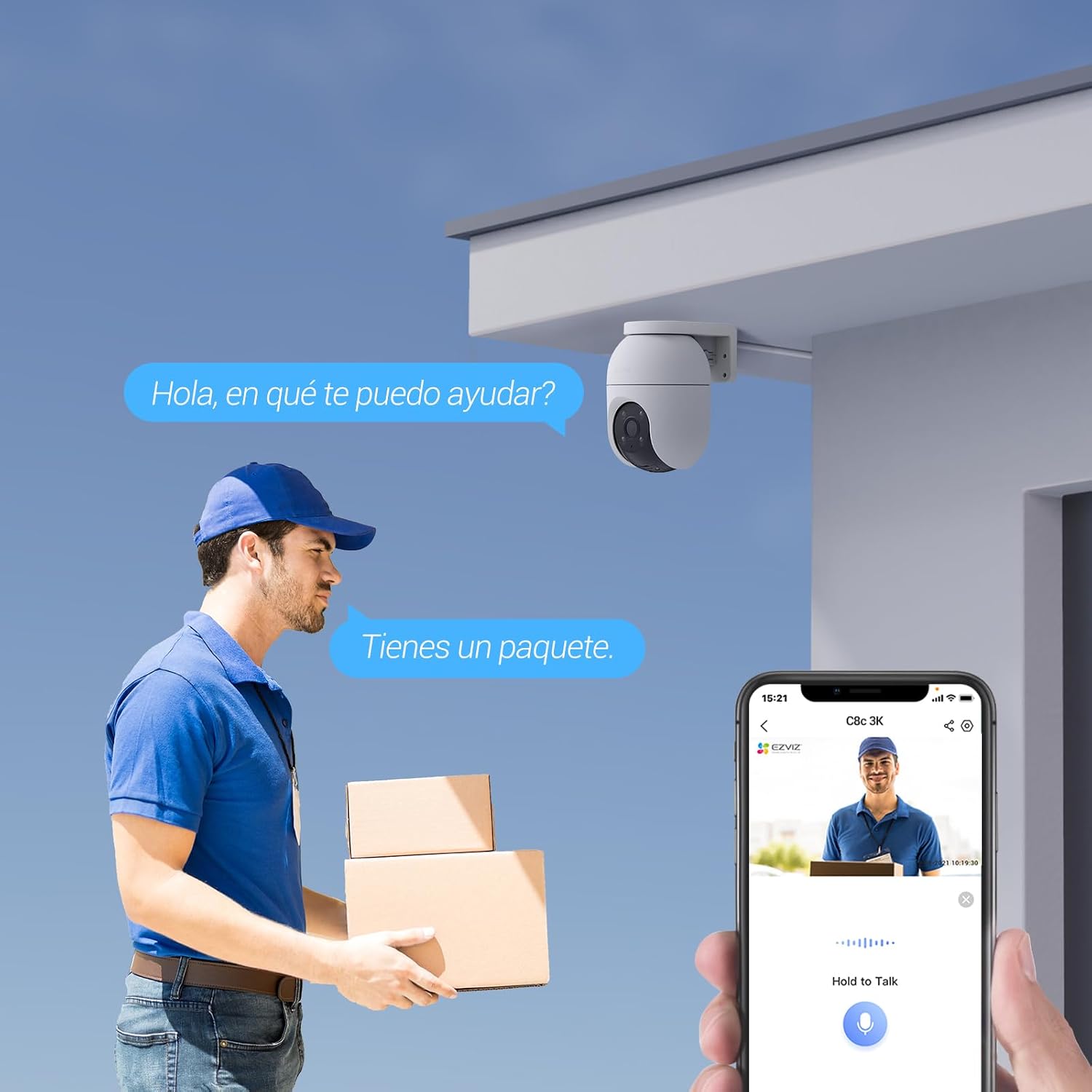 Detalle 1 de EZVIZ C8C Cámara Exterior 3K WiFi con Visión Nocturna 🌙