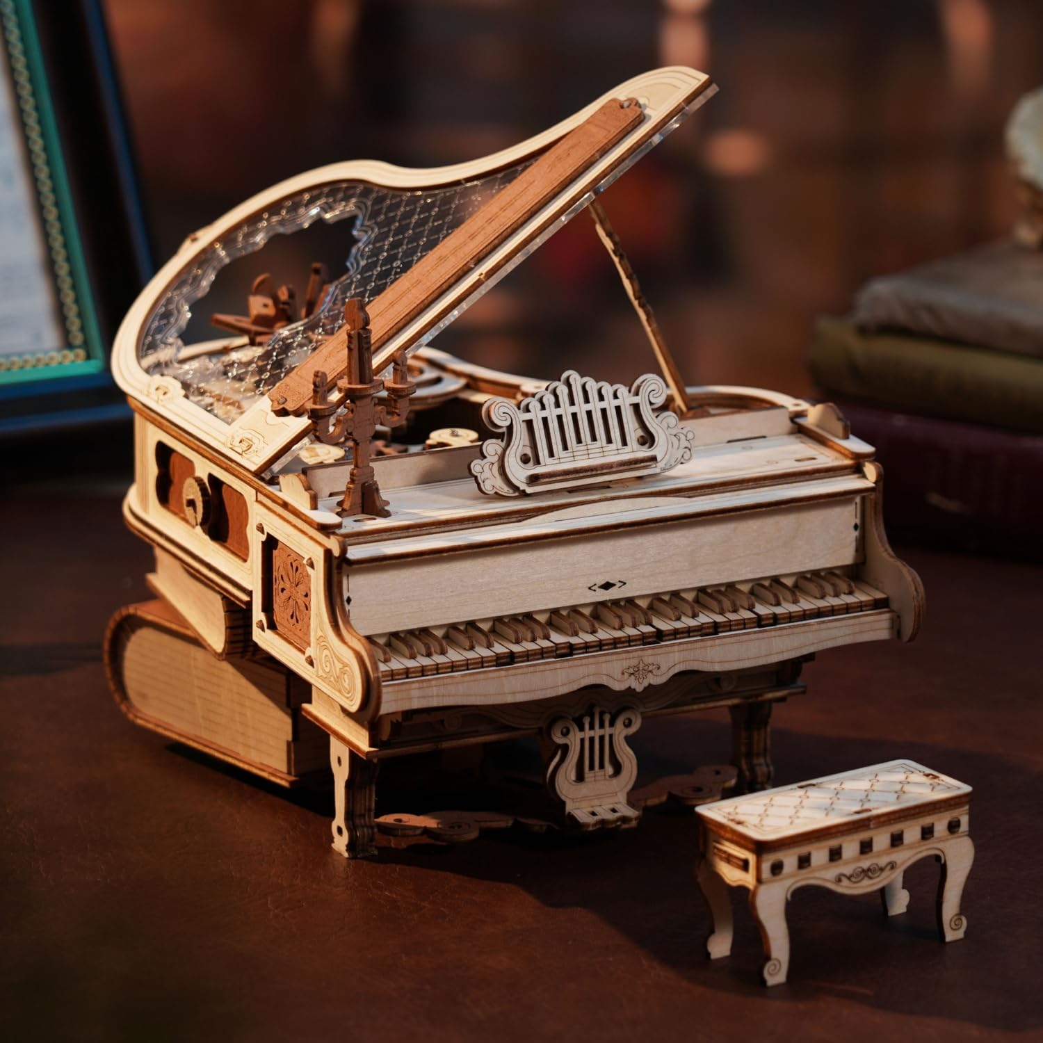 Thumbnail 6 de ROBOTIME Pianoforte Magico 3D in legno con scatola musicale e ingranaggi