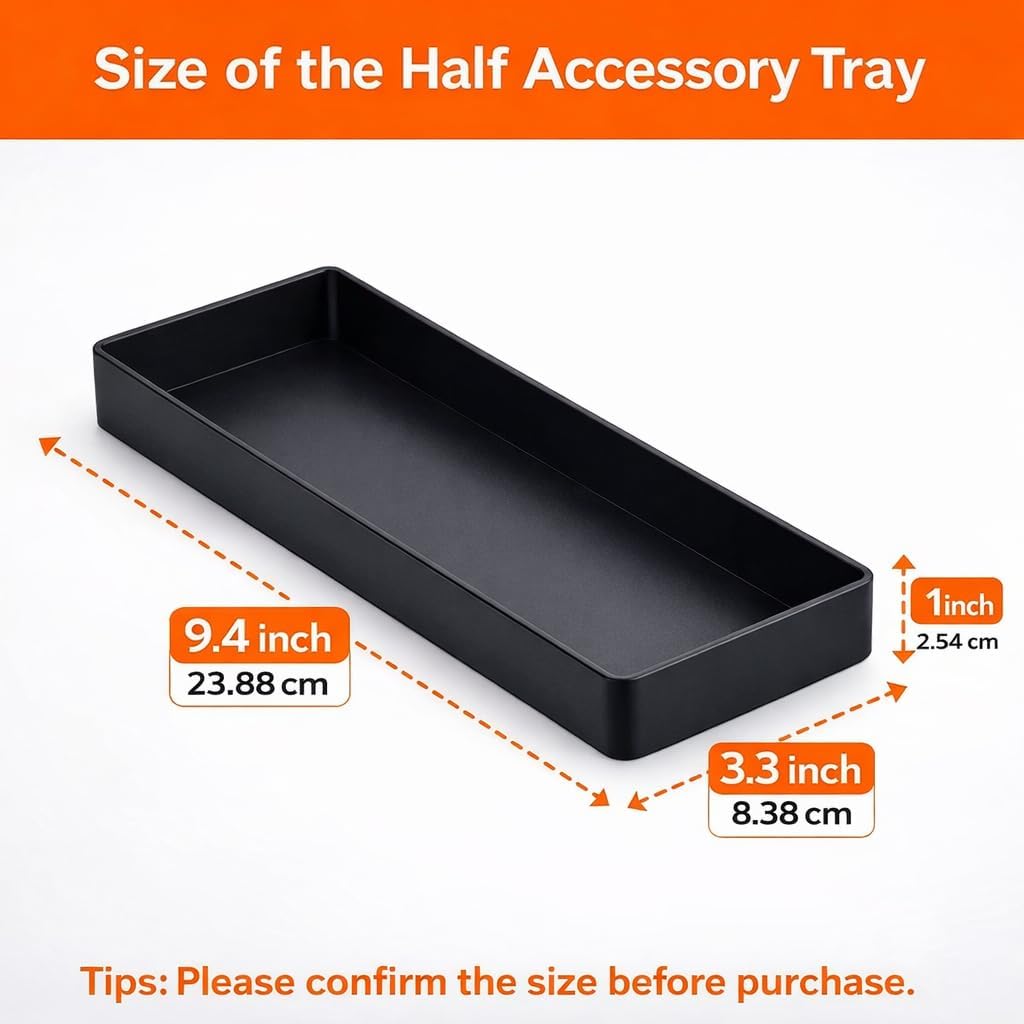 Thumbnail 2 de Amazon Basics Rectangular Plastic Desk Organizer (Half Accessory Tray)