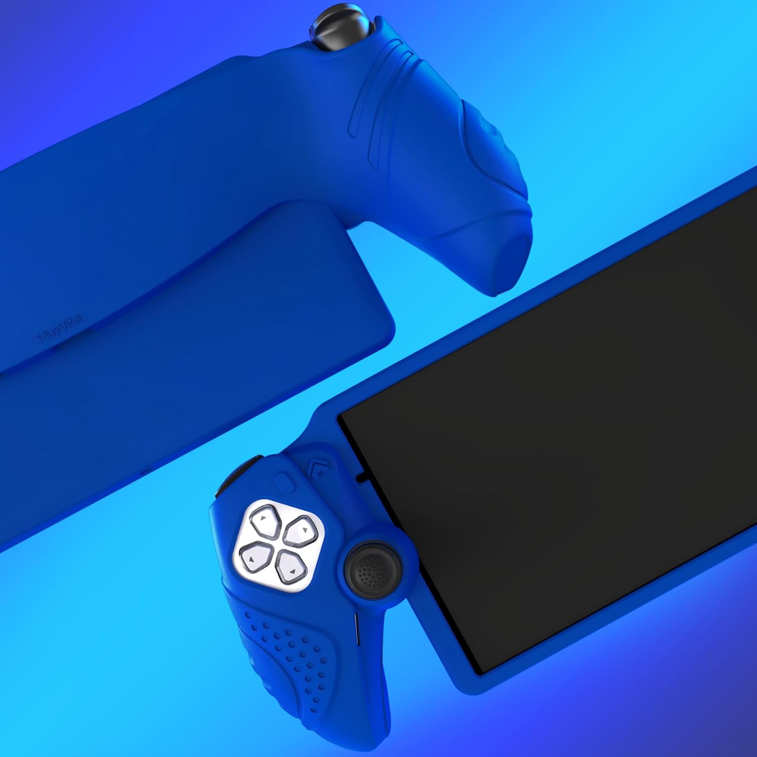 Detalle de PlayVital Guardian Edition Silicone Protective Case for PS Portal (Blue)