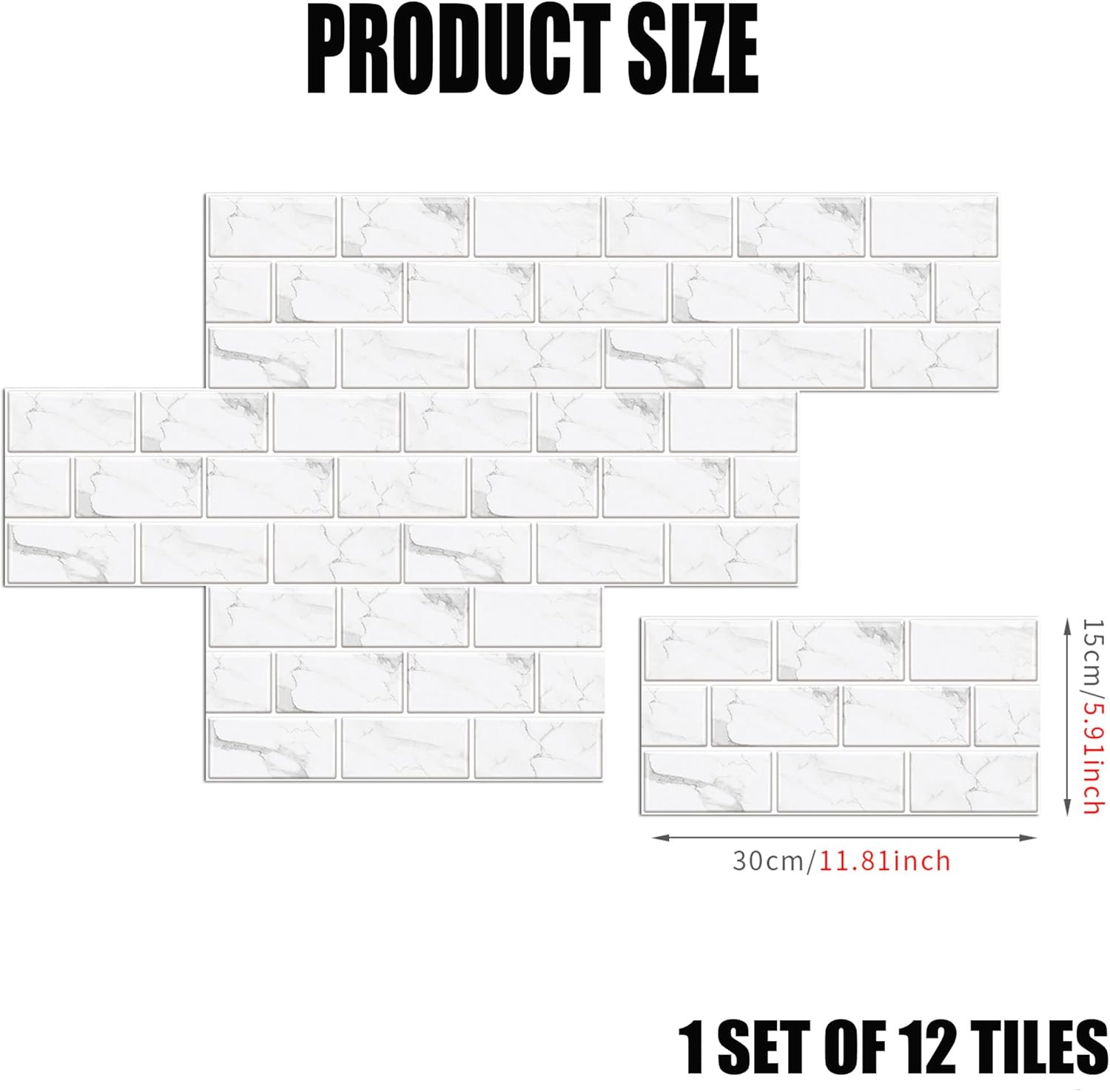 Thumbnail 5 de Stickers carrelage cuisine 12 pièces en PVC