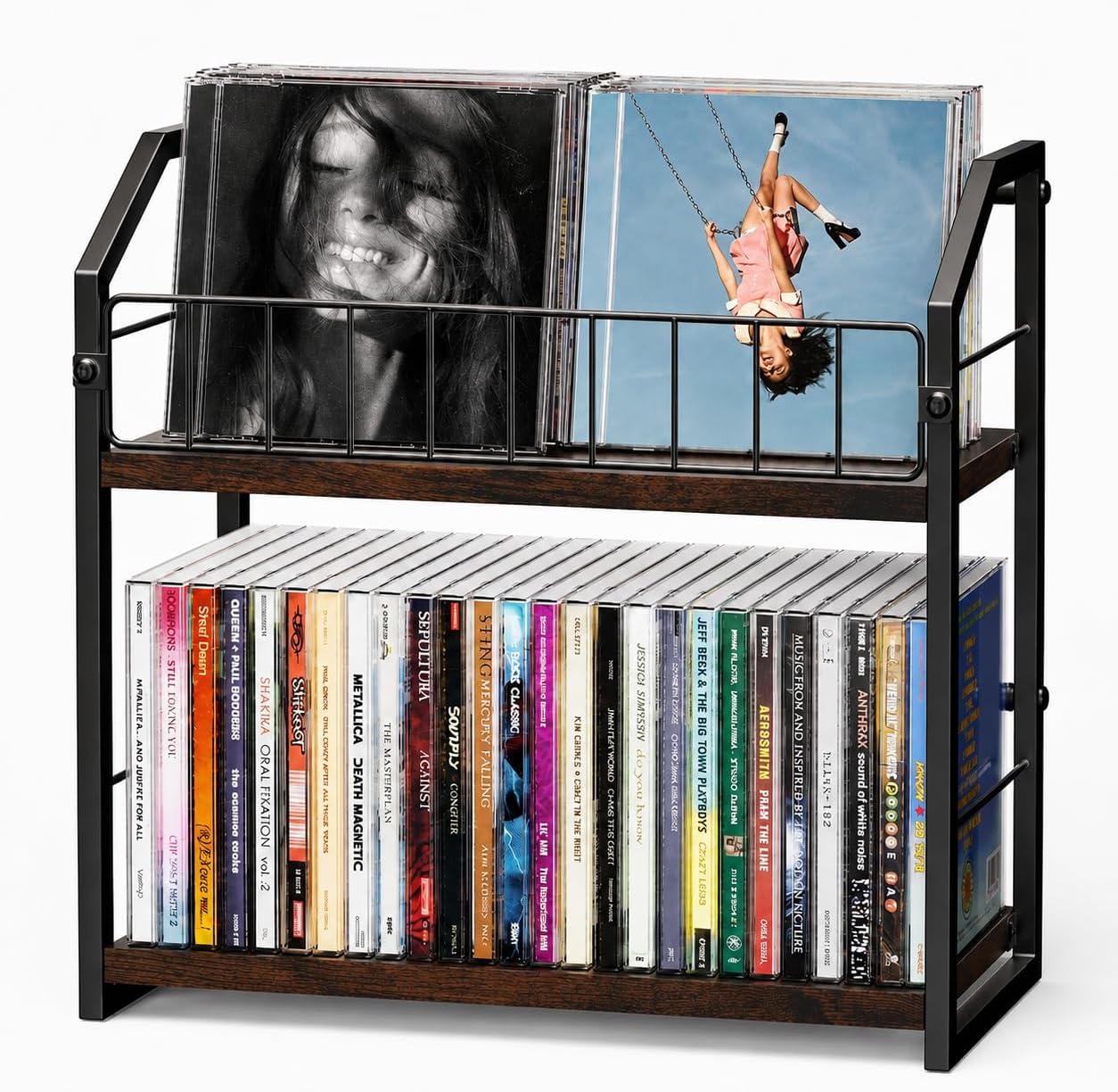 Detalle de PAPAGIFTREE CD storage rack holds 60