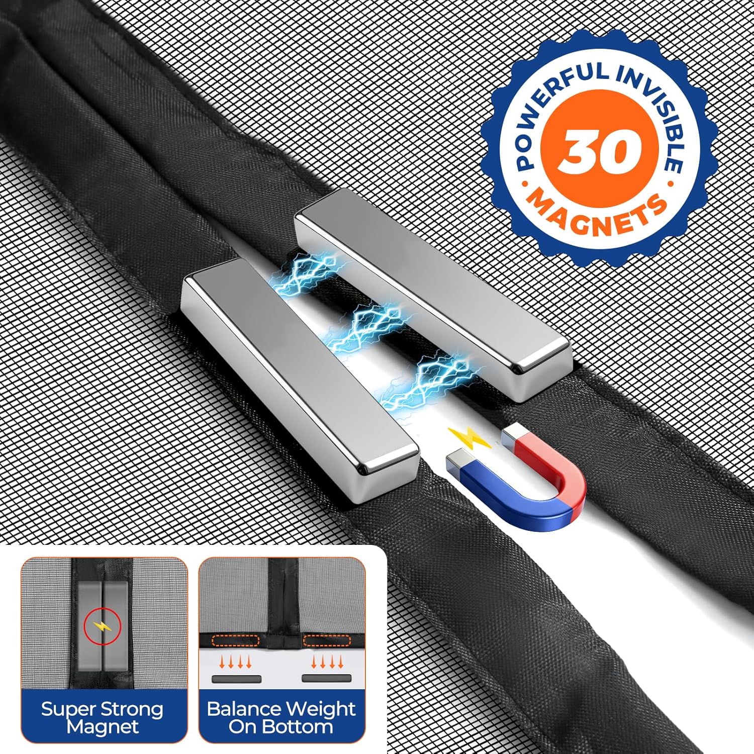 Thumbnail 1 de SCREEN DOOR Fliegengitter Balkontür 60x180cm – magnetisch, robust und einfach zu montieren