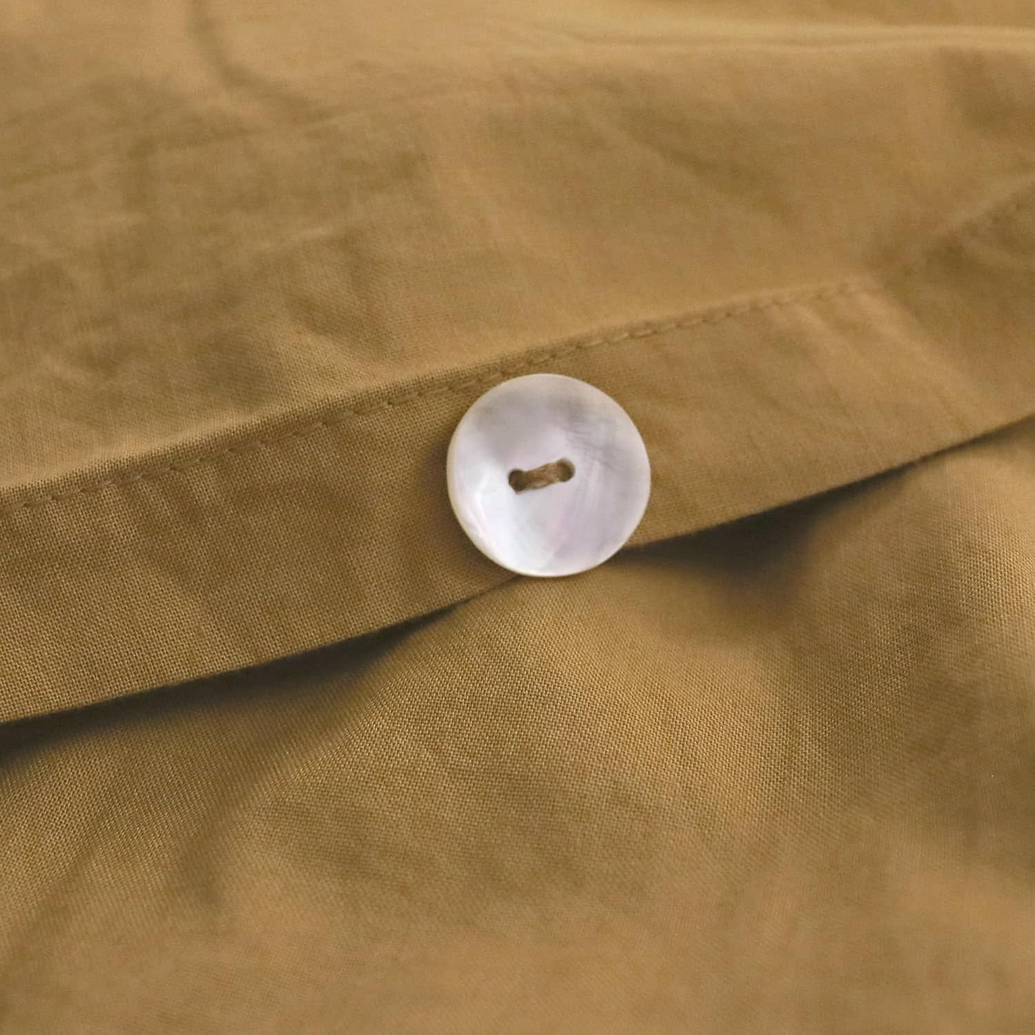 Thumbnail 5 de MATT & ROSE Parure de lit Coton Lavé Unie 2 personnes avec housse 240x220 et 2 taies à franges, miel