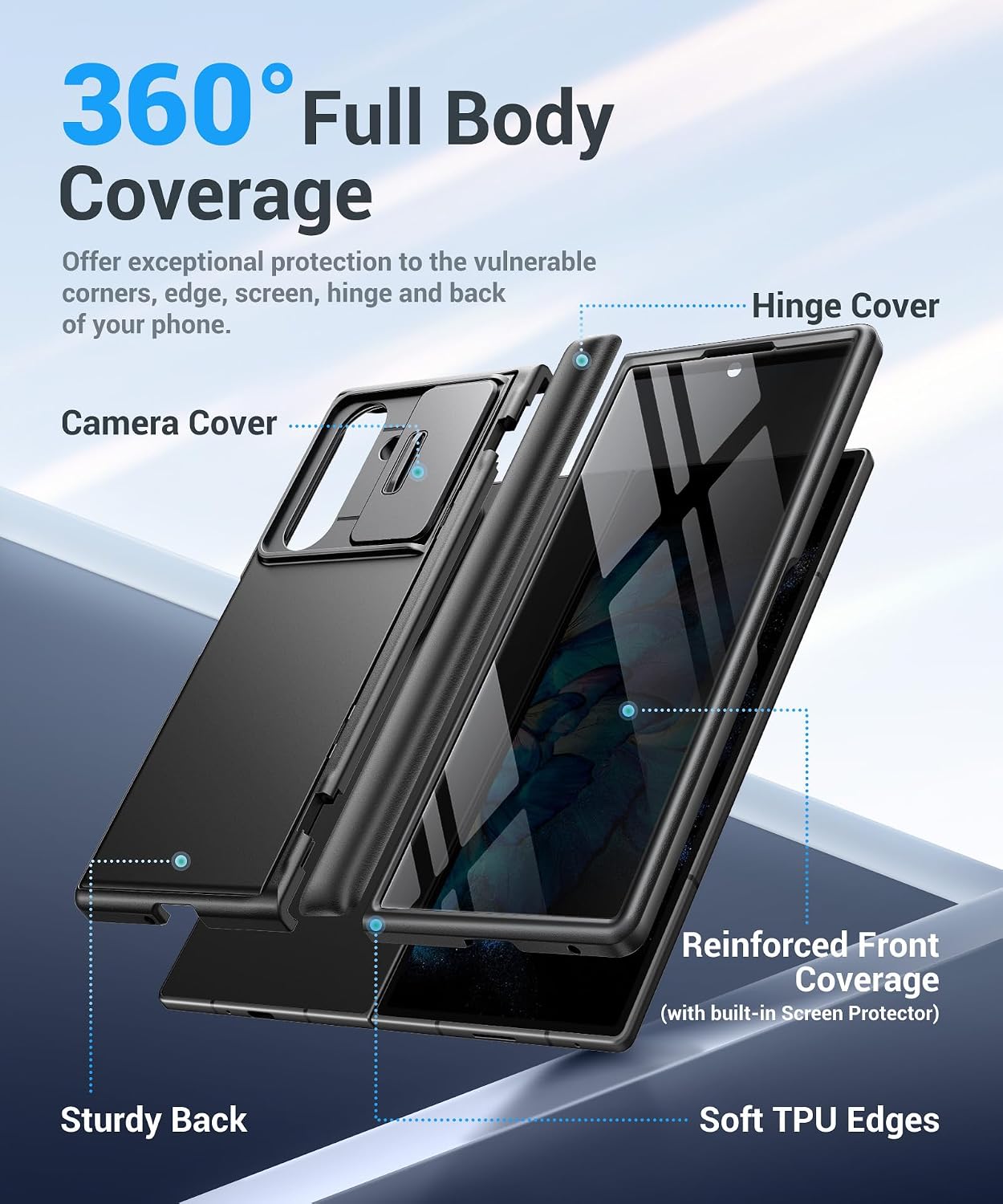 Thumbnail 4 de BERFY Samsung Galaxy Z Fold 7 privacy case with kickstand