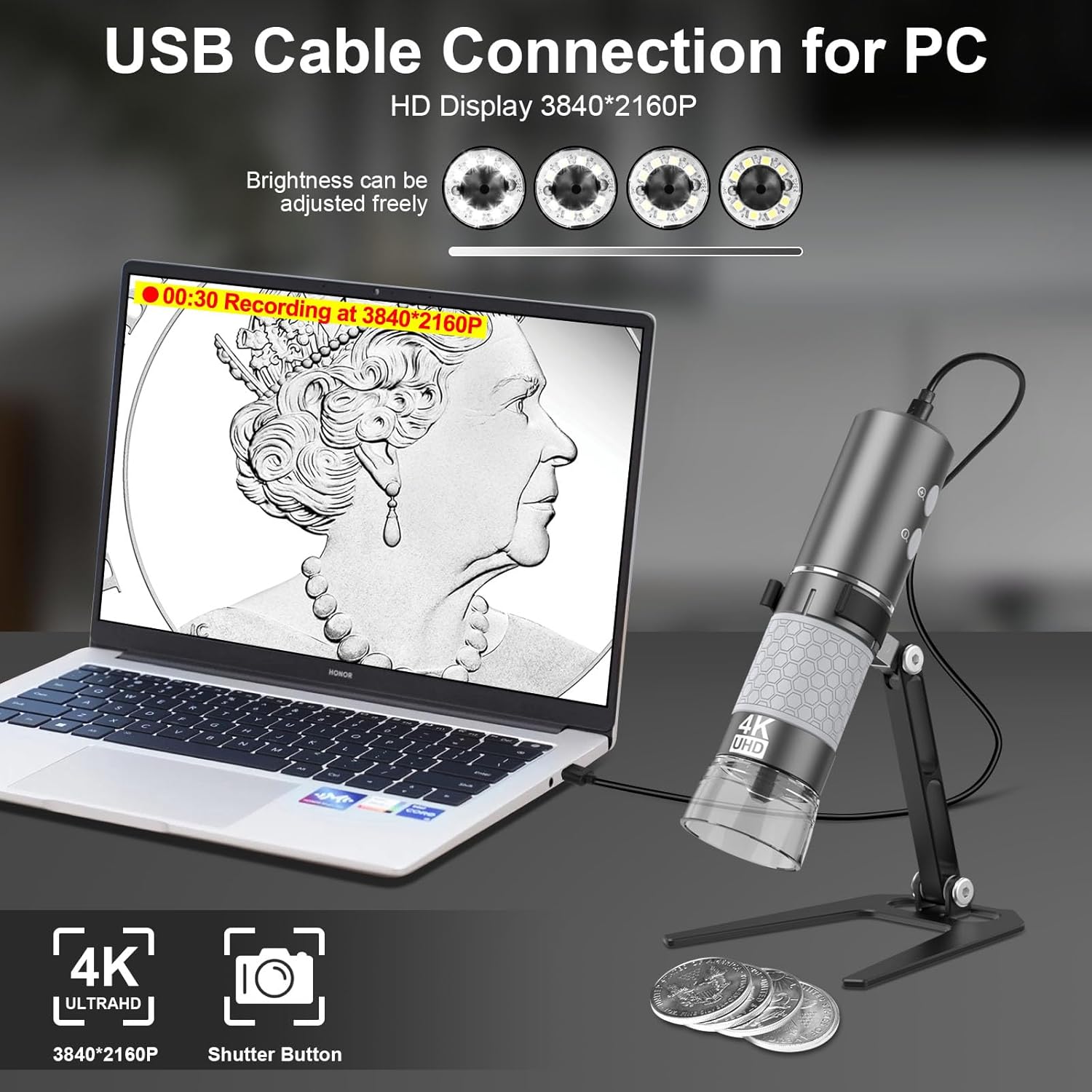 Thumbnail 1 de Ninyoon 4K WiFi Microscope 50-1000X