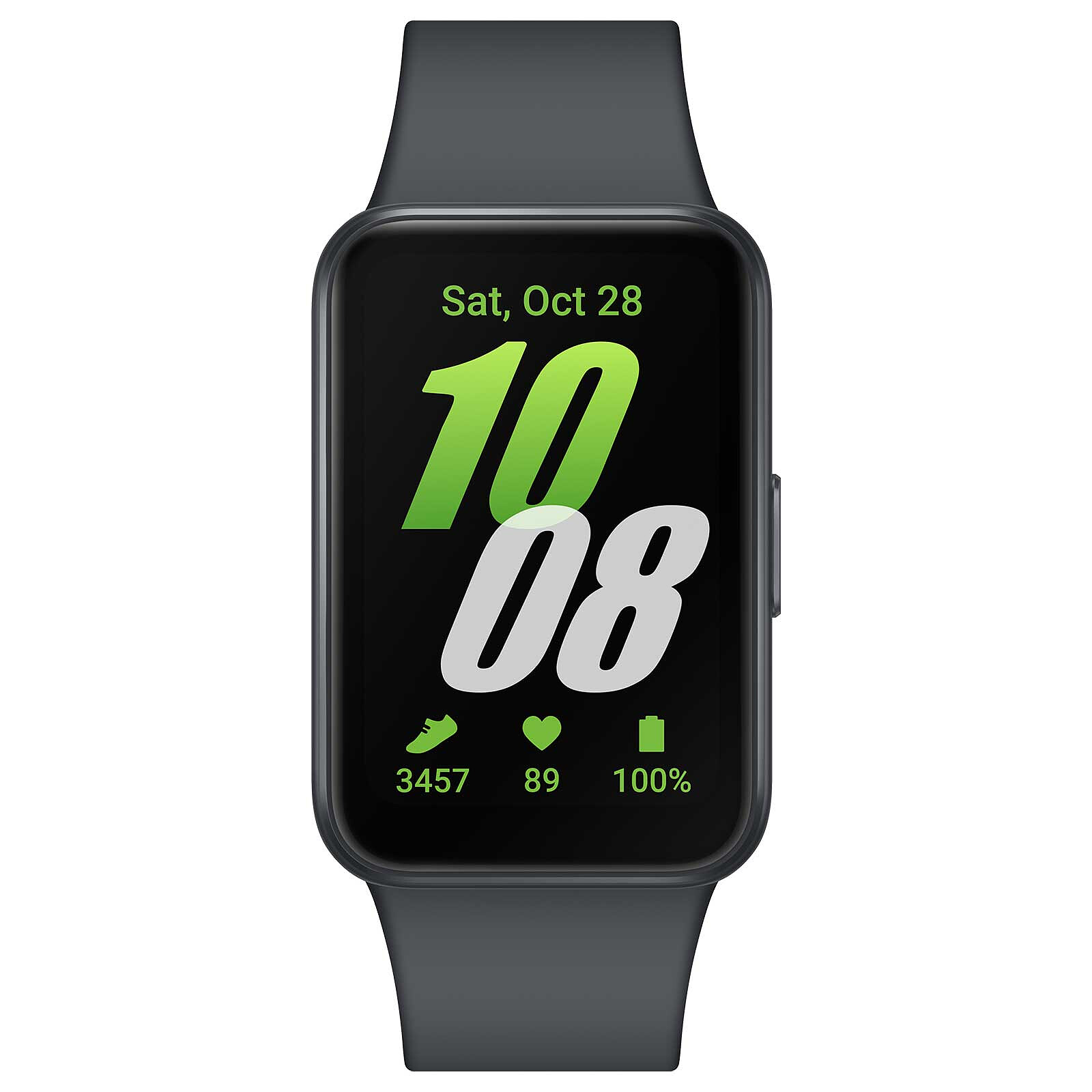 Detalle de Samsung Galaxy Fit3 SM-R390NZAAXEF: pulsera de actividad ligera con pantalla AMOLED 1.6" y monitorización de salud