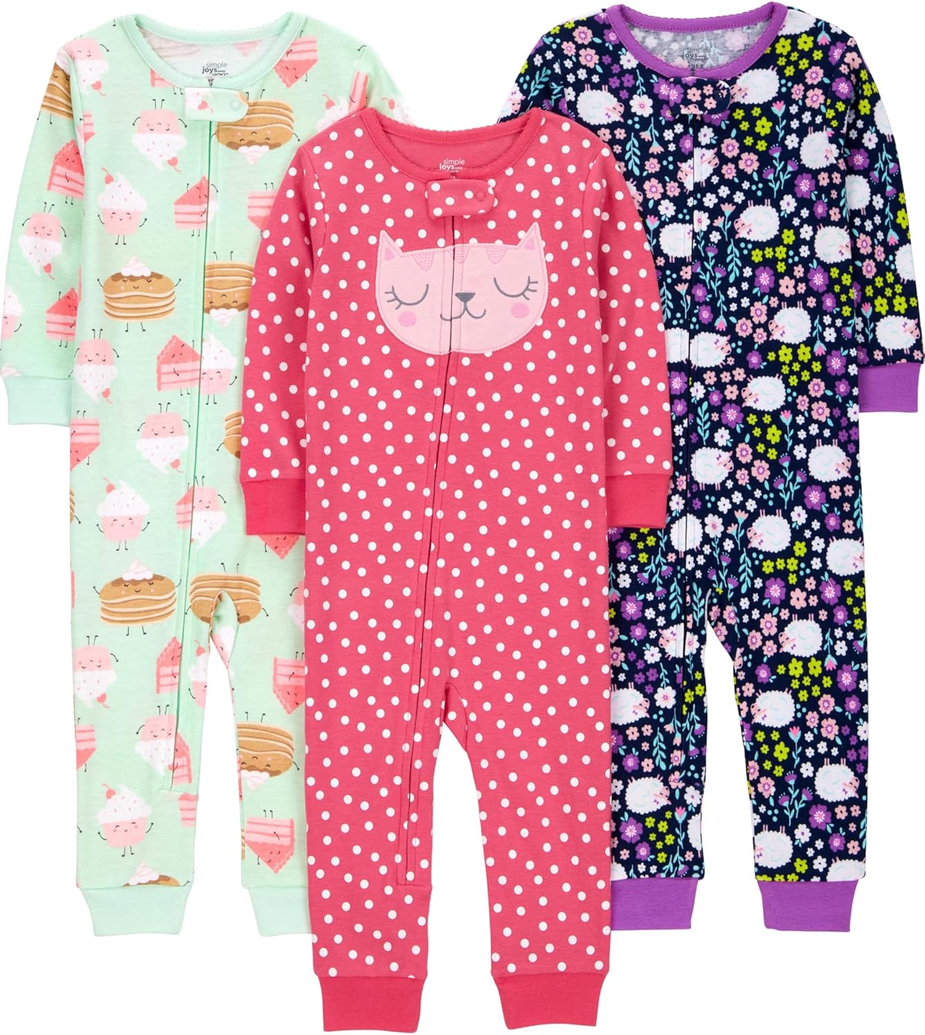Detalle de Simple Joys by Carter's Baby-Boys 3-Pack Snug Fit Footless Cotton Pajamas