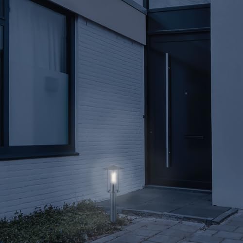 Detalle 2 de Grafner Edelstahl Wegeleuchte mit E27-Fassung – 50 cm Höhe, IP44, silber