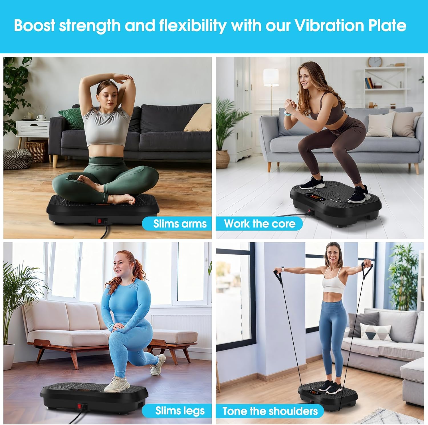 Detalle de SoftGym Vibration Plate Exercise Machine for Lymphatic Drainage & Full-Body Workouts (up to 450 lb capacity)