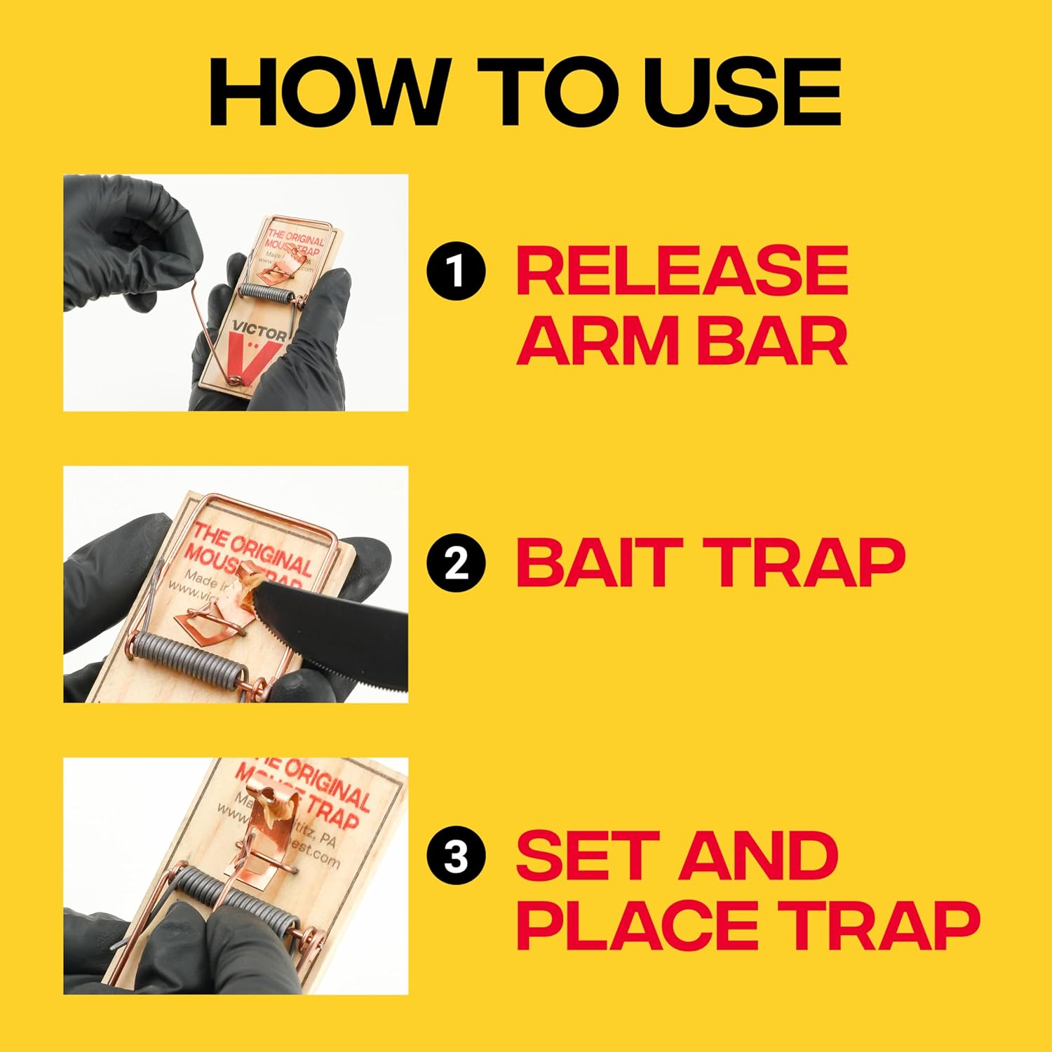 Thumbnail 3 de Victor Metal Pedal Mouse Traps, 12-Pack: Reusable Wooden Snap Traps