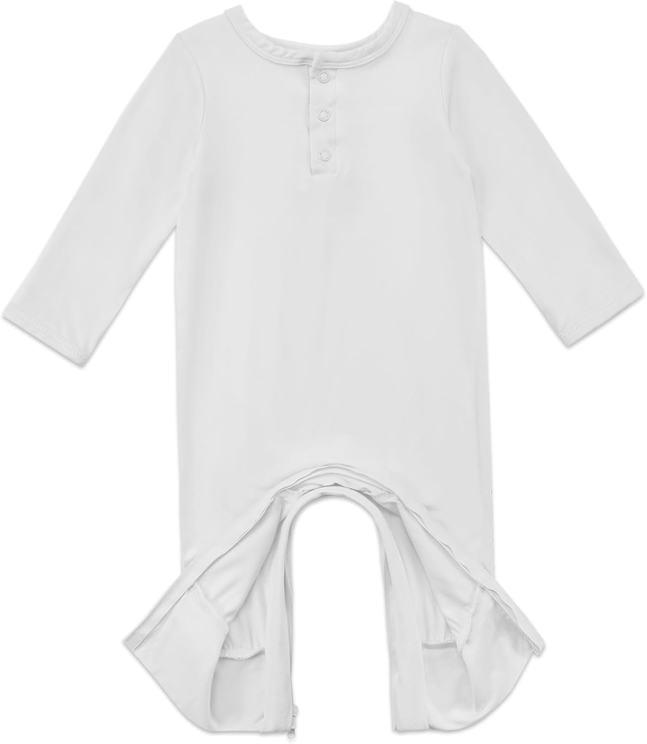 Thumbnail 2 de Exemaba Baby Bamboo Viscose Footless Sleepsuit (2-way zipper) with Mitten Cuffs, White, 3–6 Months