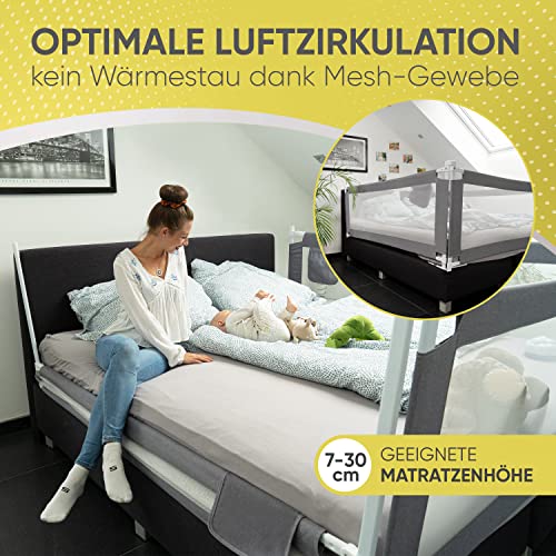 Thumbnail 3 de RAWVEL Bettgitter grau [2m] – Rausfallschutz für Kinder- und Elternbetten, LABOR geprüft