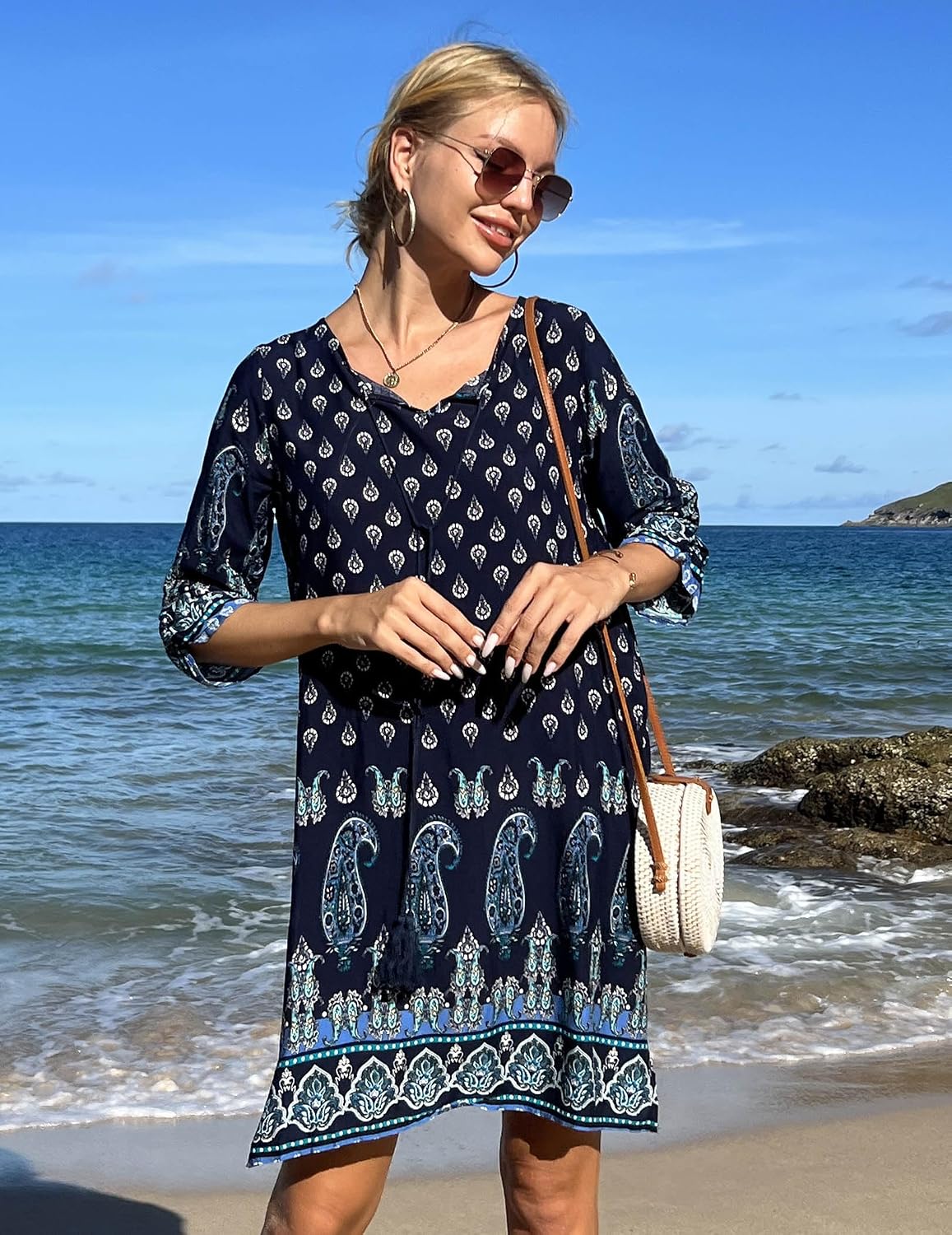 Thumbnail 2 de Zeagoo Sommerkleid Boho Tunika