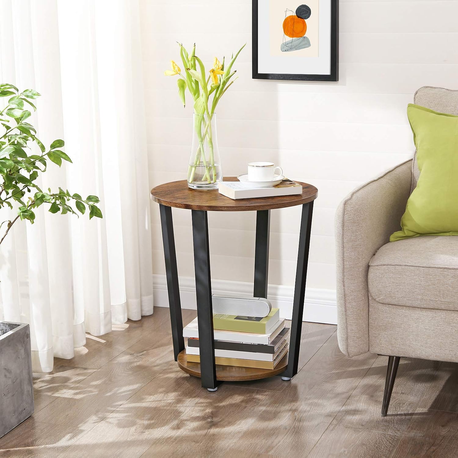Detalle 2 de VASAGLE Table d’appoint ronde LET57X