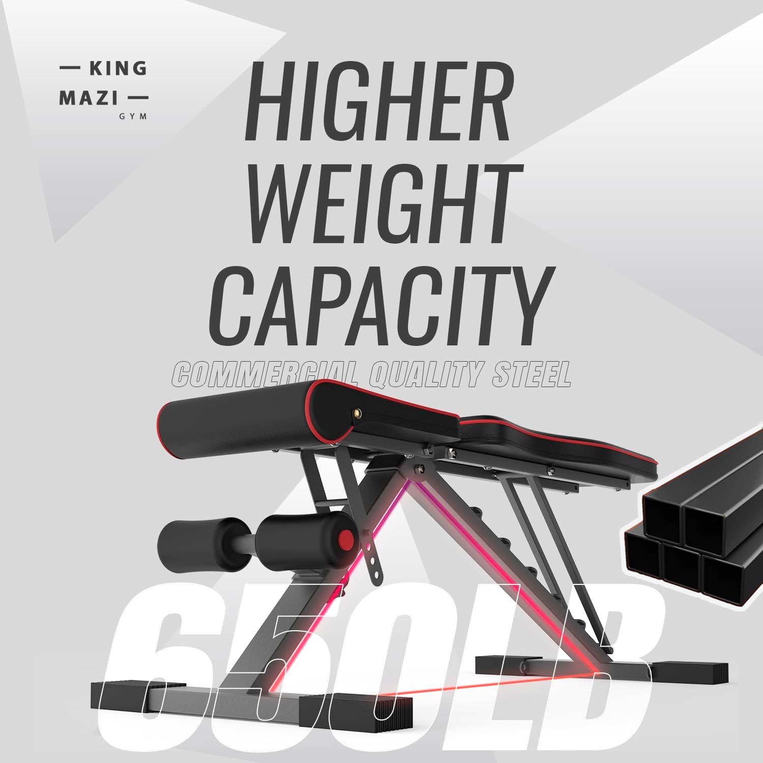 Detalle de KINGMAZI JDL-3100 Adjustable Weight Bench 650lbs