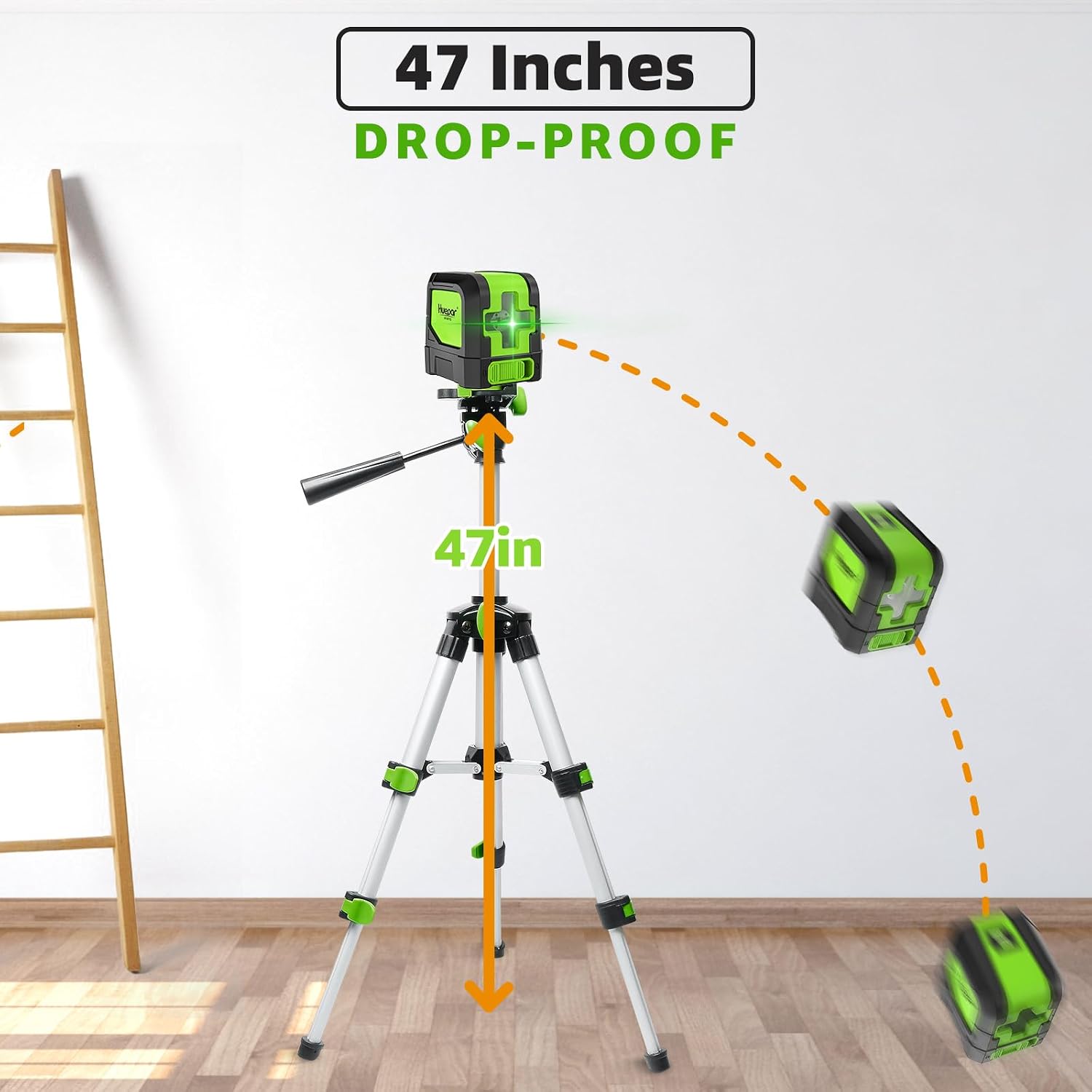 Detalle de Huepar 9011G Green Cross Line Laser Level, Self-Leveling with Magnetic Base