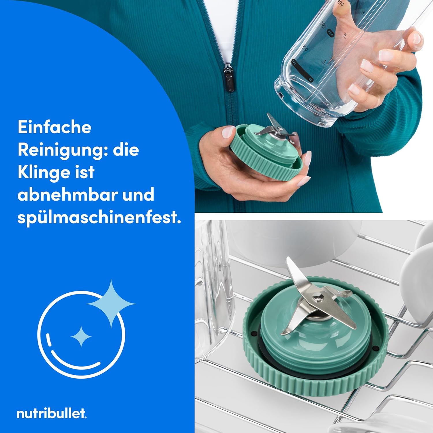 Thumbnail 6 de Nutribullet Flex 590ml – Tragbarer Smoothie-Mixer mit Trinkdeckel, USB-C, BPA-frei, Grün NBП013GR