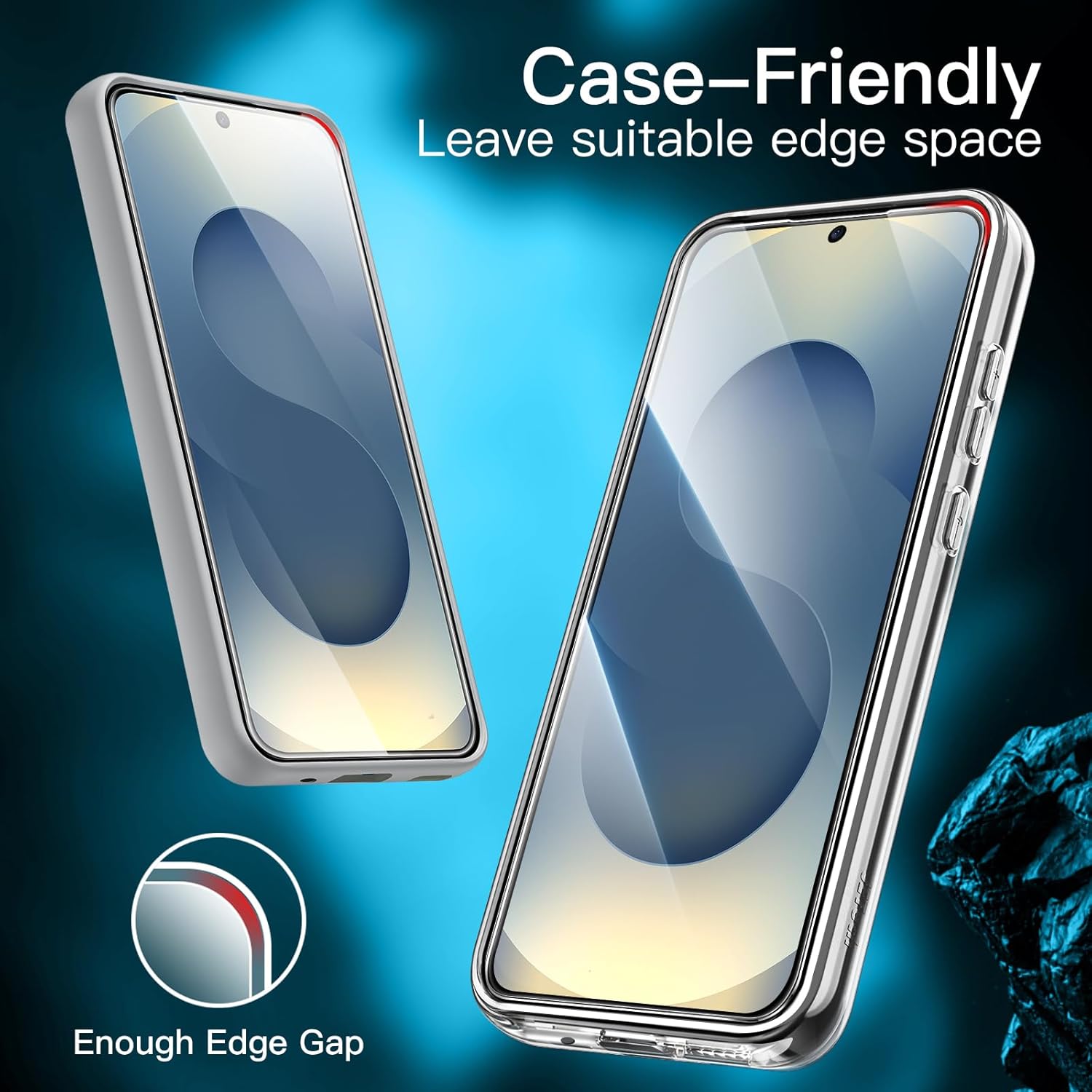 Thumbnail 6 de JETech Screen Protector for Samsung Galaxy S25 5G (Temperered Glass, Fingerprint ID compatible) – HD Clear, 3-Pack