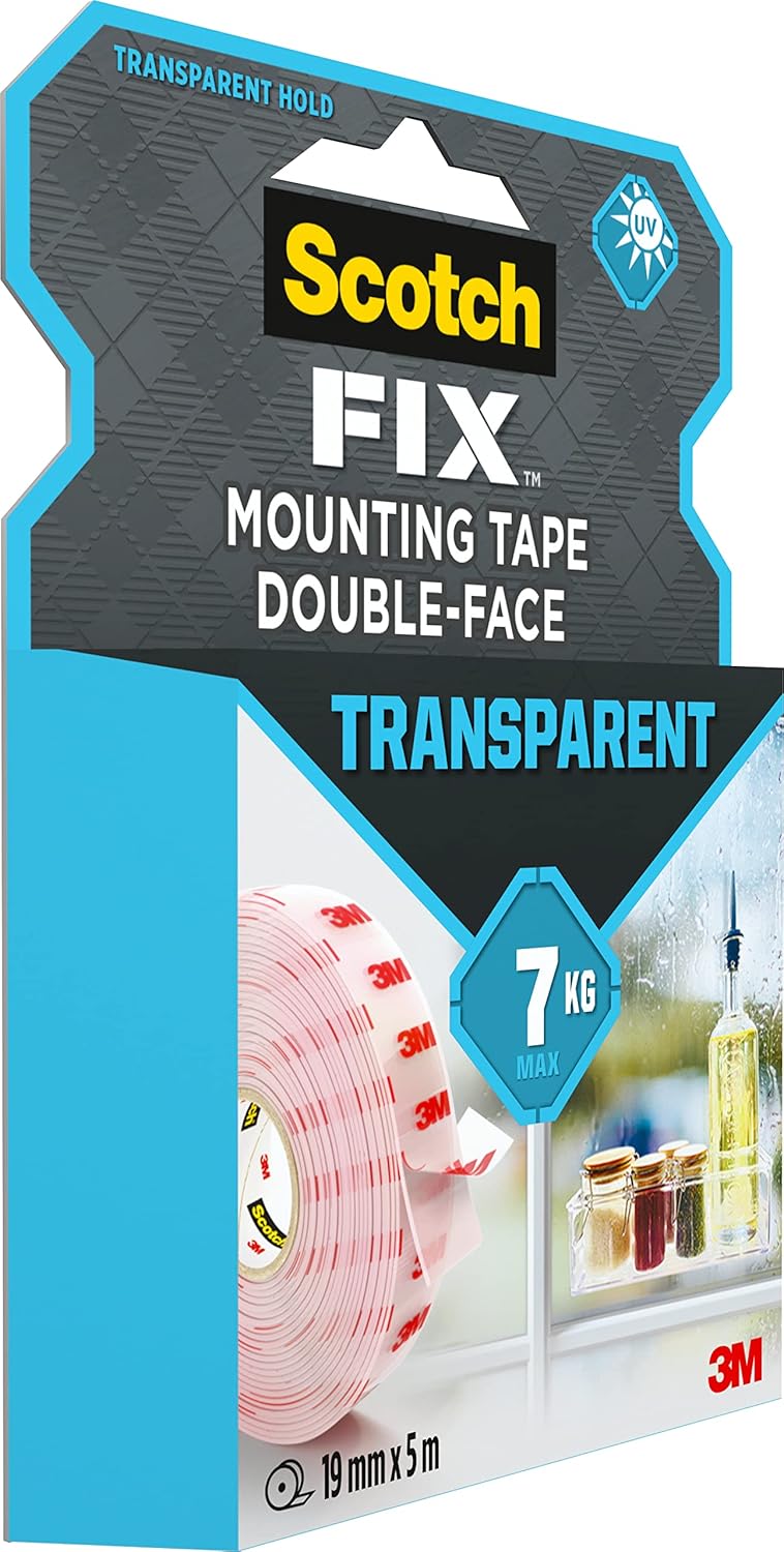 Thumbnail 3 de Scotch-Fix Nastro Biadesivo Trasparente 19 mm x 5 m – Fissaggio permanente per vetro, piastrelle, acrilico e metallo