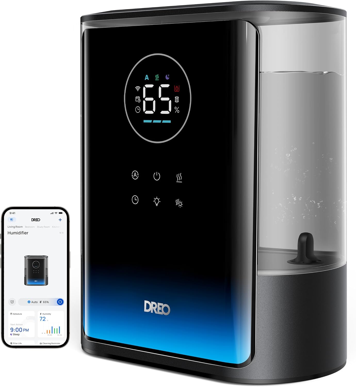 Detalle de DREO HM717S Smart Humidifier, 8 L, Warm and Cool Mist, App Control