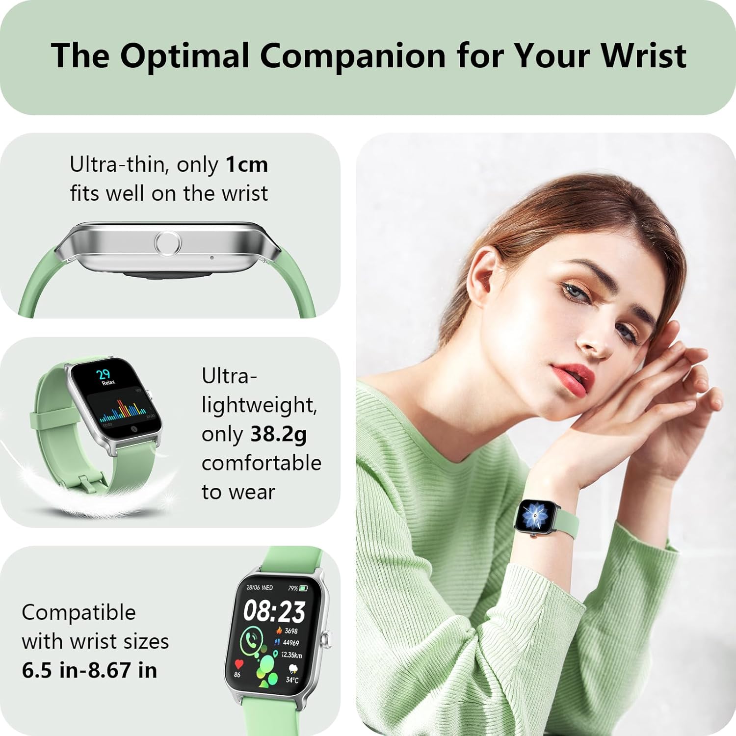 Thumbnail 5 de Yoever Smart Watch for Men & Women with Alexa Built-in, 1.8" HD Screen