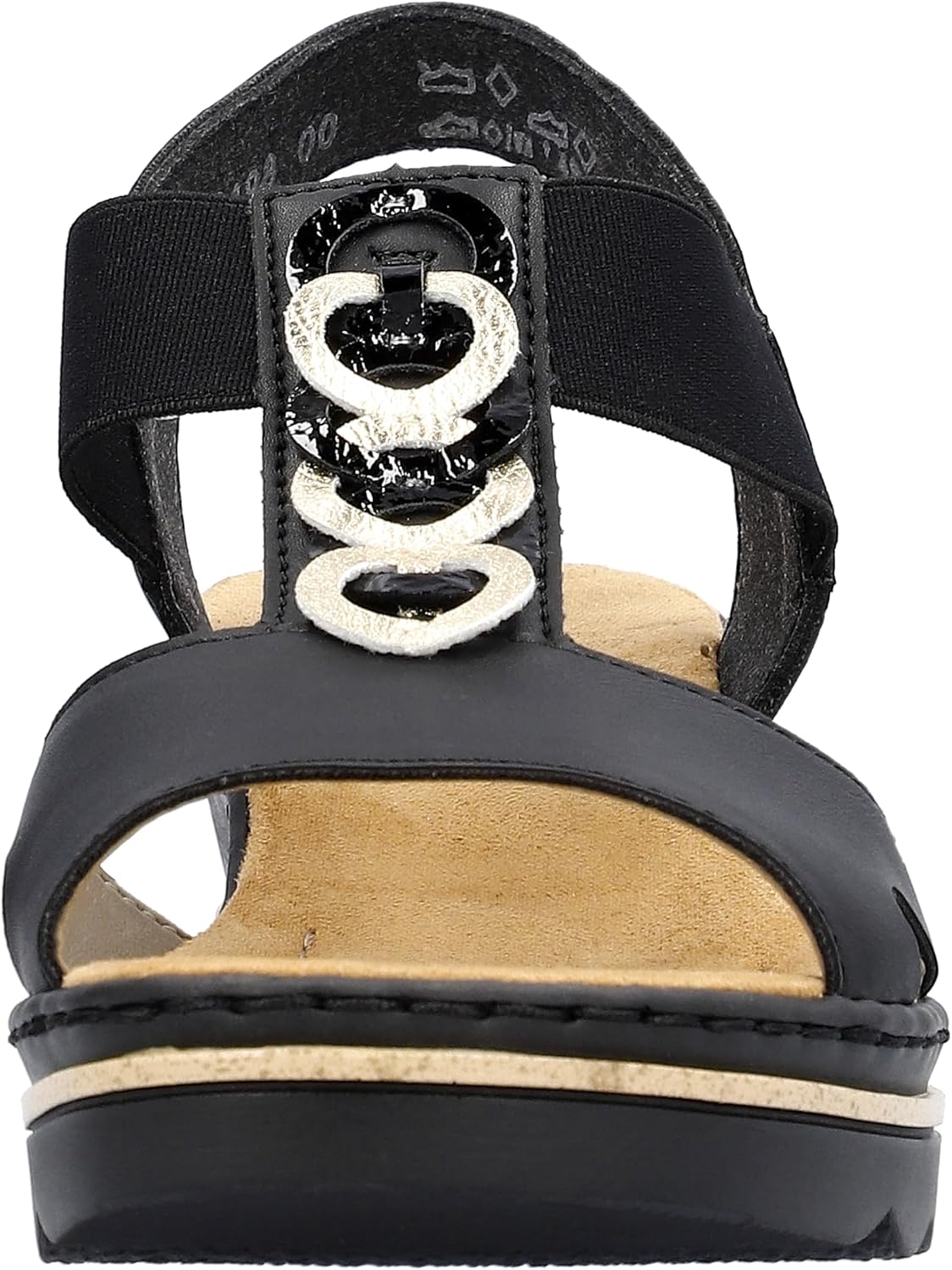 Detalle de Rieker Damen 67498 Sandale – bequeme Sandalette für den Sommer