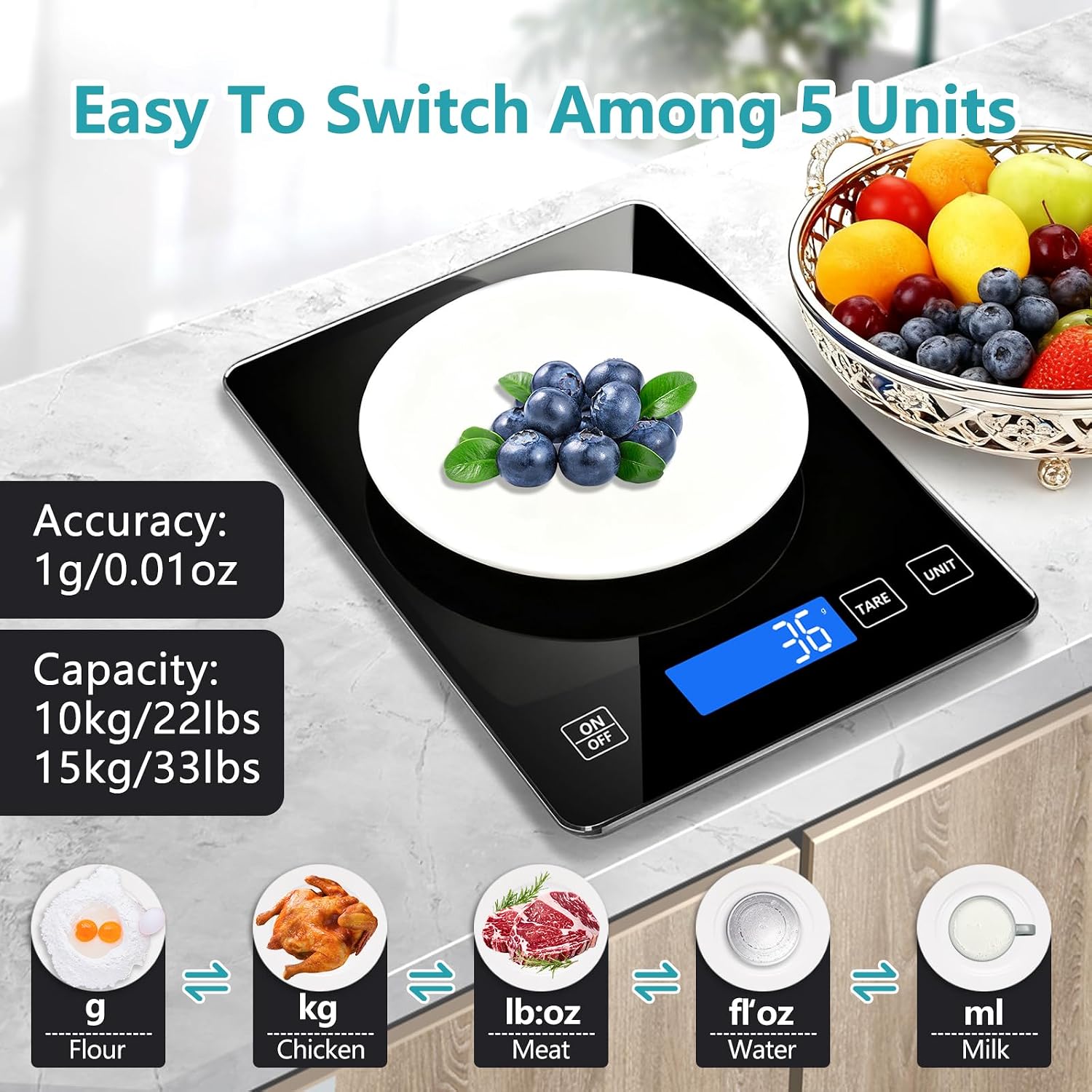 Detalle de Digital Kitchen Scale 15kg