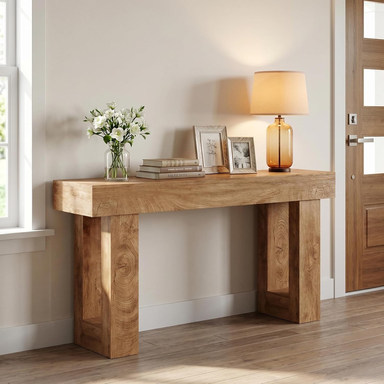Detalle 2 de LITTLE TREE FCCA-ES57 63-Inch Oak Console Table for Entryways
