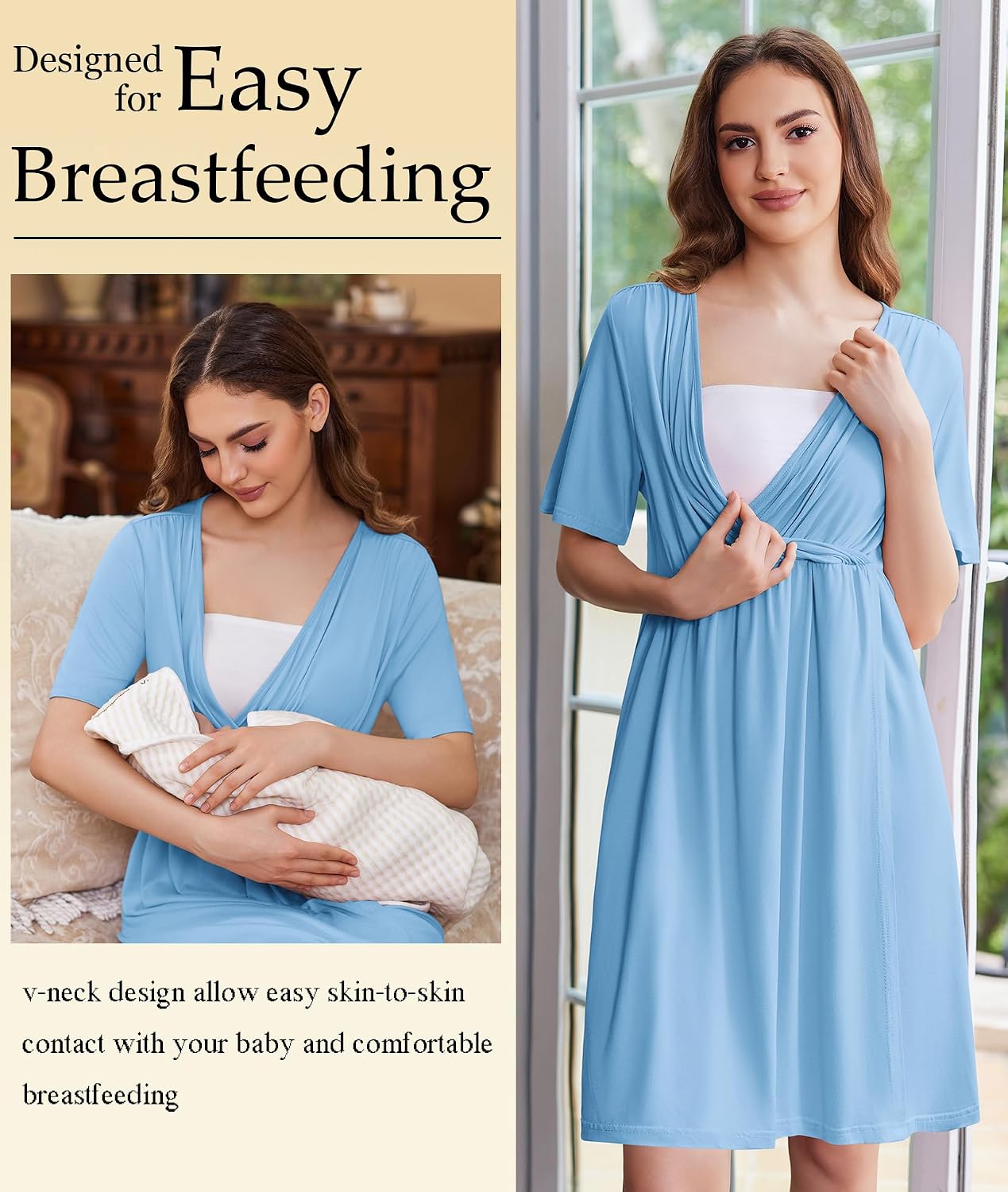Detalle de Ekouaer Maternity Hospital Gown