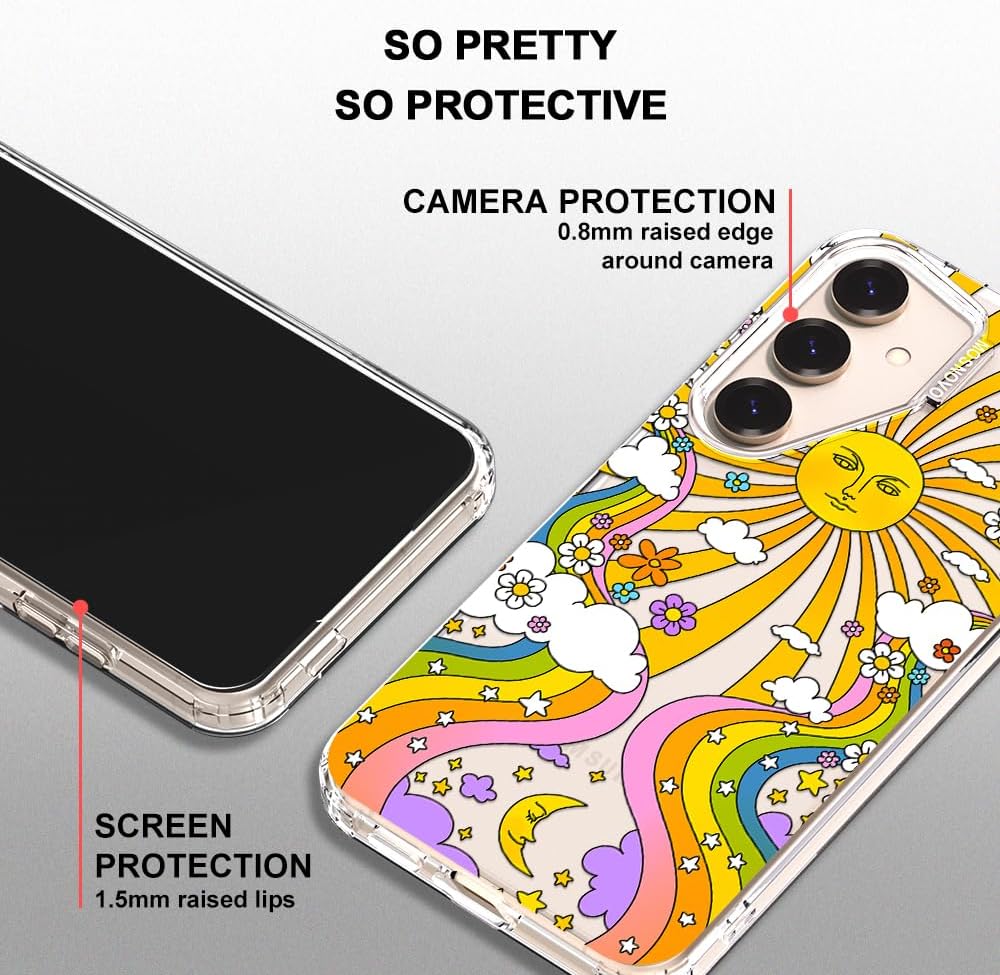 Detalle de MOSNOVO Case for Samsung Galaxy S25 Plus / S24 Plus – Buffertech Shock-Absorbent Dual-Layer Case with Clear TPU Bumper (Cherry)