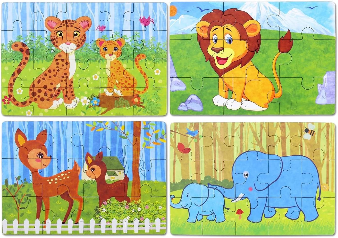 Thumbnail 5 de JMANNI Animal Jigsaw Puzzles, 4-in-1 Set