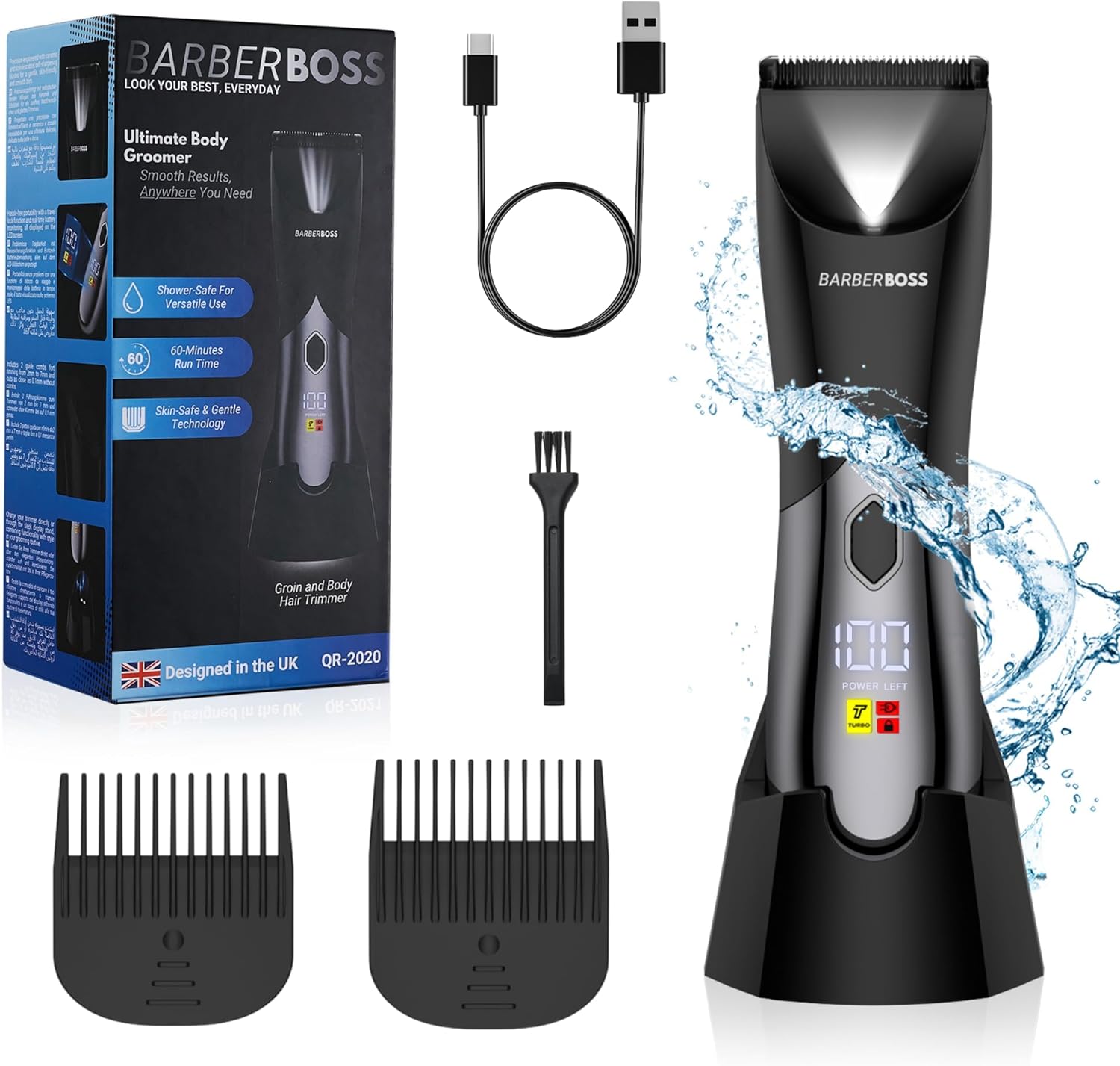 Detalle de BarberBoss rasoio elettrico corpo uomo: tutto-in-uno per rasature precise e sicure