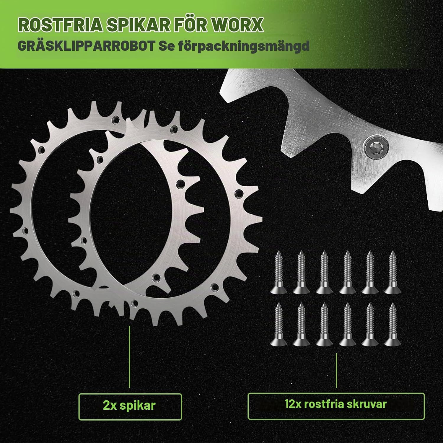Detalle 1 de WUCHAITOO hjulspikar för Worx Landroid, 225 mm, rostfritt stål, 2-pack