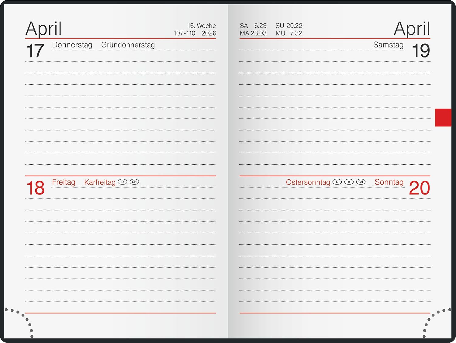Thumbnail 2 de rido/idé Taschenkalender Mod. Industrie II 2026 – A7 Leder, schwarz