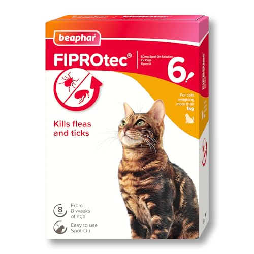 Detalle de Beaphar FIPROtec Spot-On for Cats (6 Pipettes) – Vet-Strength Flea & Tick Protection