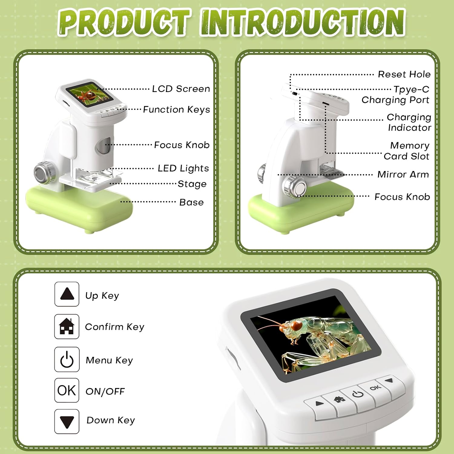 Thumbnail 4 de Umisu Mini Portable Digital Microscope 120–1200x