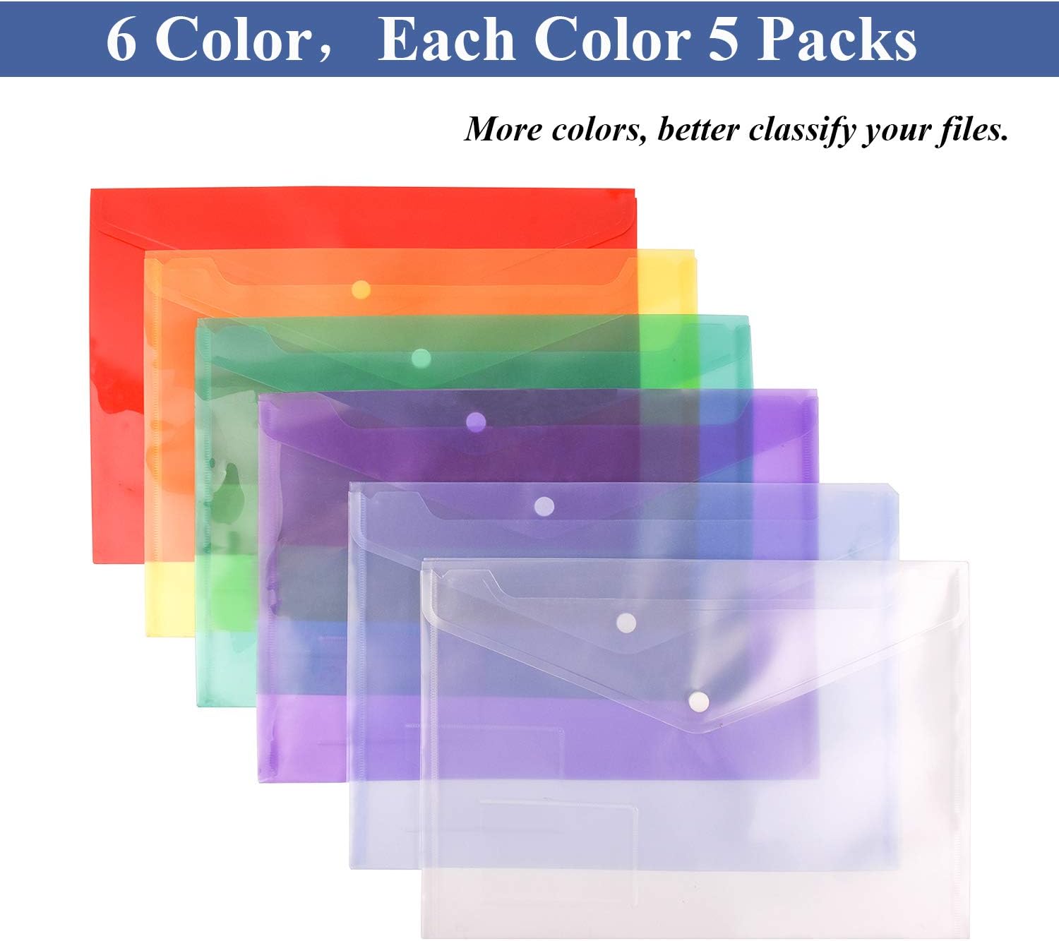 Thumbnail 6 de MerryNine Plastic Envelopes Wallets A4 30pack