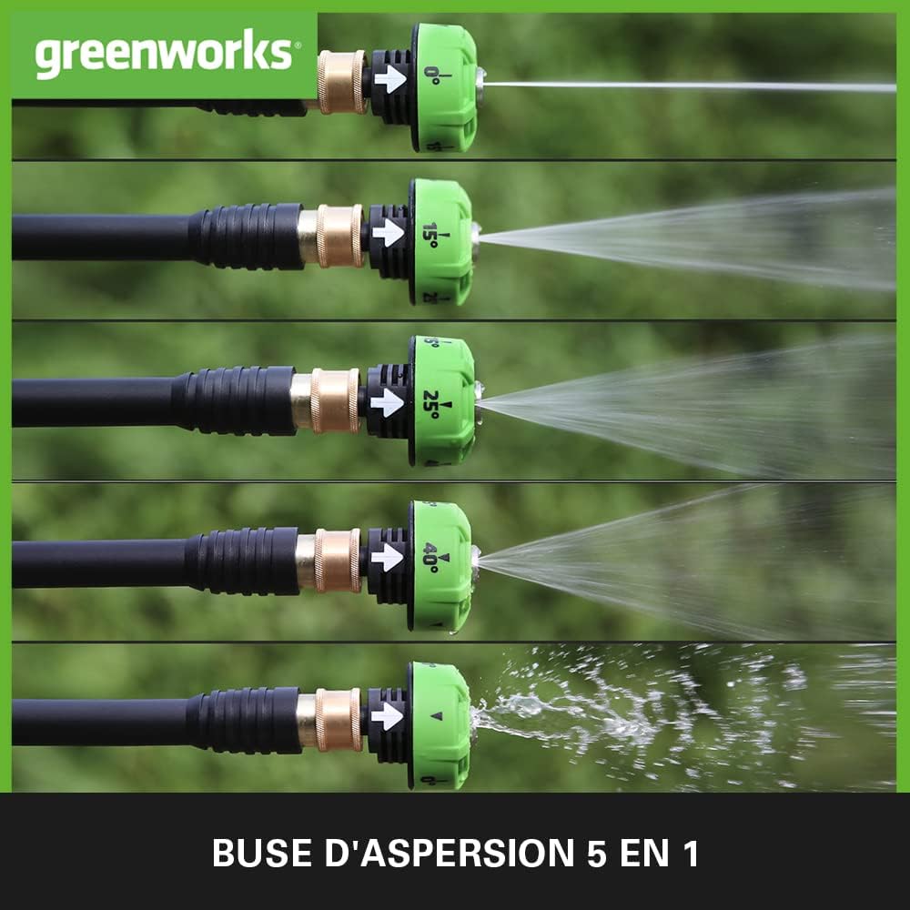 Detalle de Greenworks G24PW Nettoyeur Haute Pression Sans Fil Portatif – 24 Bar, 6 m, sans batterie ni chargeur