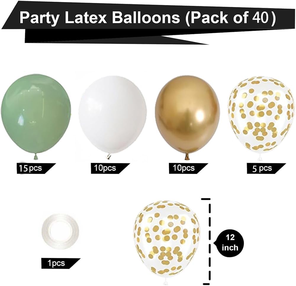 Thumbnail 2 de Geburtstag Dekoration Weiß Gold – Banner, Pompons & Ballons-Set für Festlichkeiten